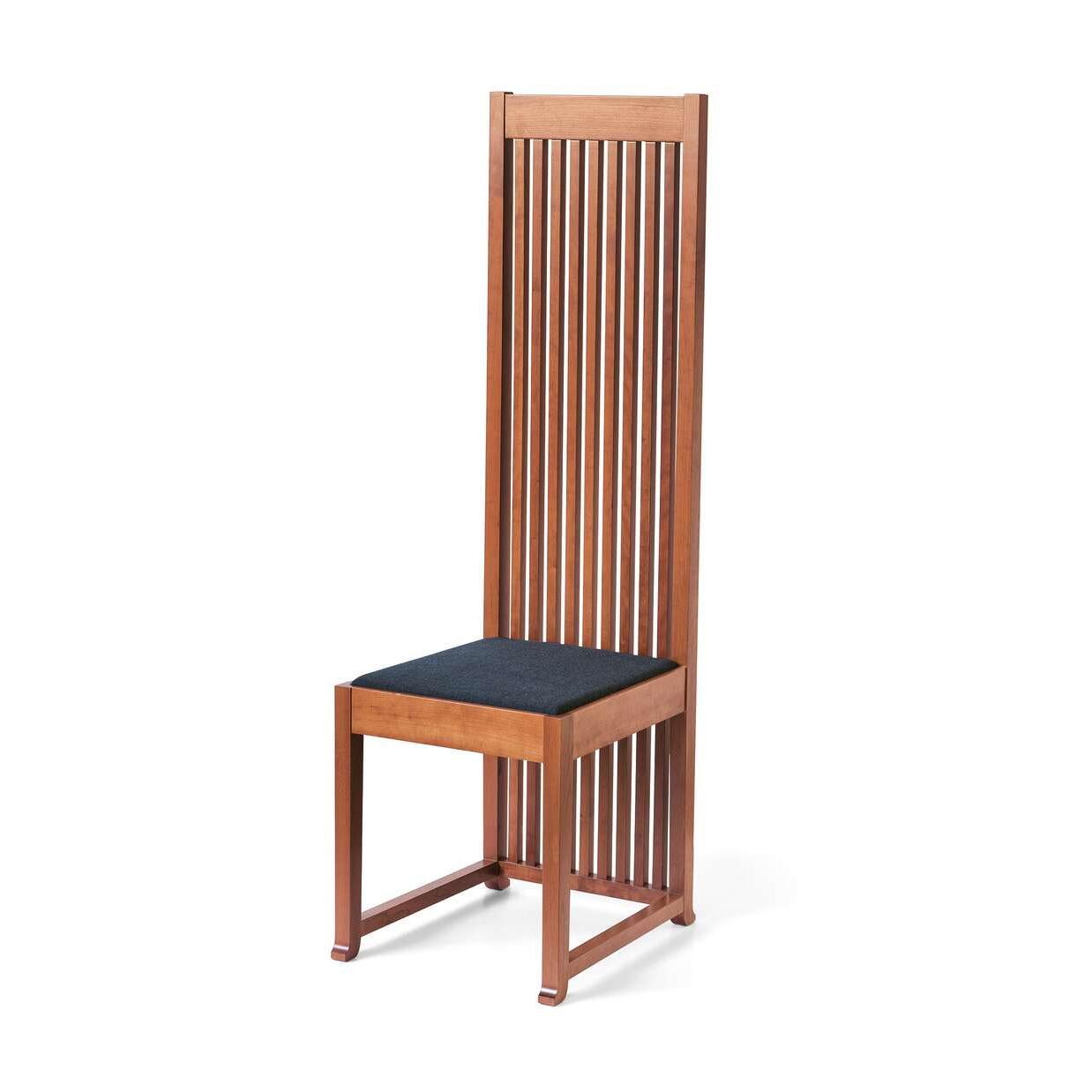 Chair designed by Frank Lloyd Wrigh in 1908, relaunched in 1986.

Manufactured by Cassina in Italy.

The rigorous design of this chair is a perfect exemplar of Frank Lloyd Wright’s design ethos. This can be seen in the tall backs and the strong