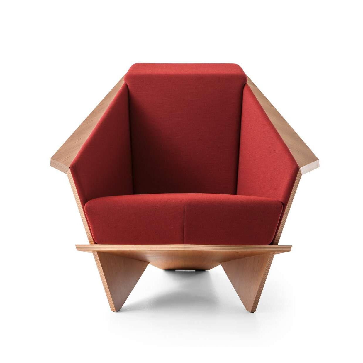 Armchair designed by Frank Lloyd Wrigh circa 1949, relaunched in 1986-90.
Manufactured by Cassina in Italy.

Origami in wood, emblematic of Frank Lloyd Wright’s design maturity and ever-surprising aesthetic code, this armchair was created in 1949