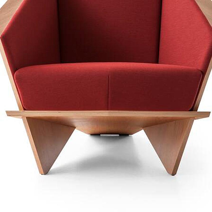 Frank Lloyd Wrigh Limited Edition Red Taliesin Armchair In New Condition In Barcelona, Barcelona