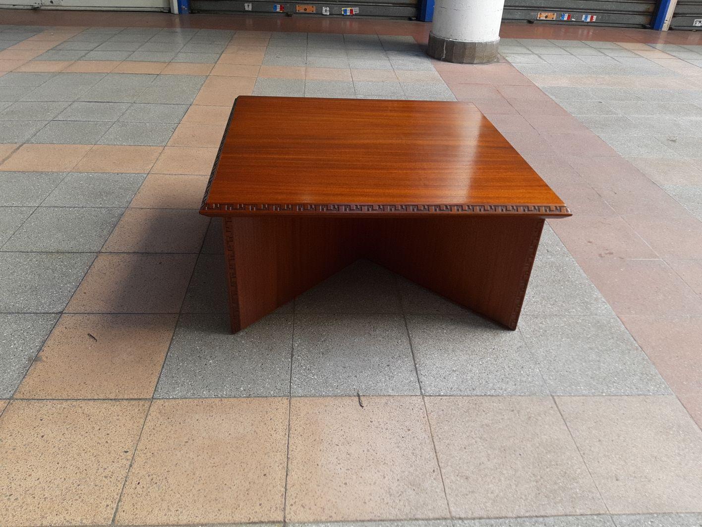 rare and looked after Frank Lloyd Wright coffee table
1955
Plain mahogany
Dated and signed
Heritage Herendon Edition
perfect condition.