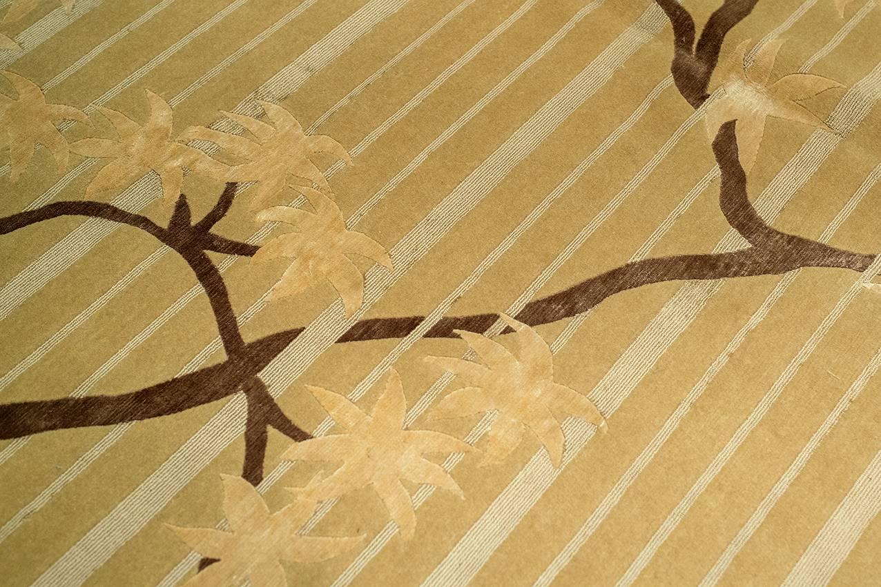 After Frank Lloyd Wright Leaf Maple Silk and Wool Rug For Sale 1