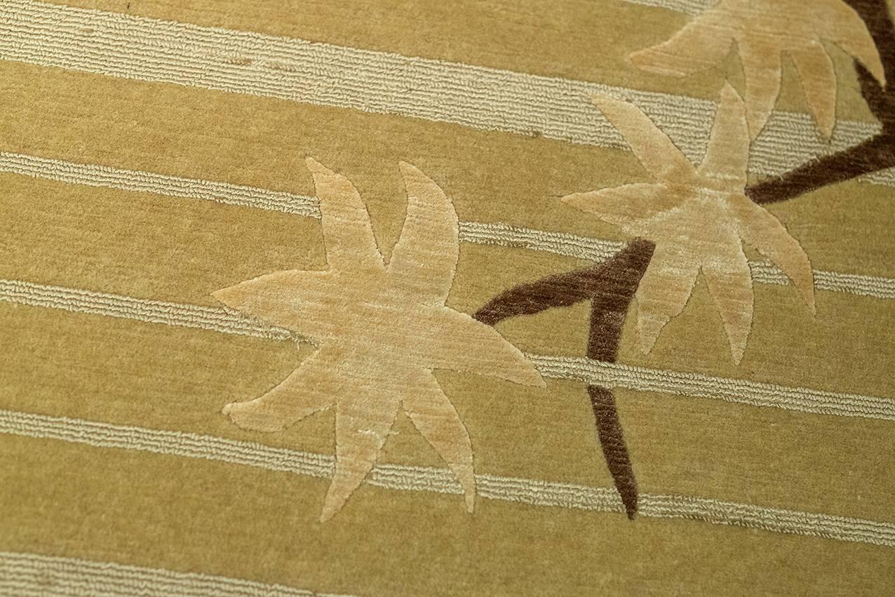 After Frank Lloyd Wright Leaf Maple Silk and Wool Rug For Sale 2