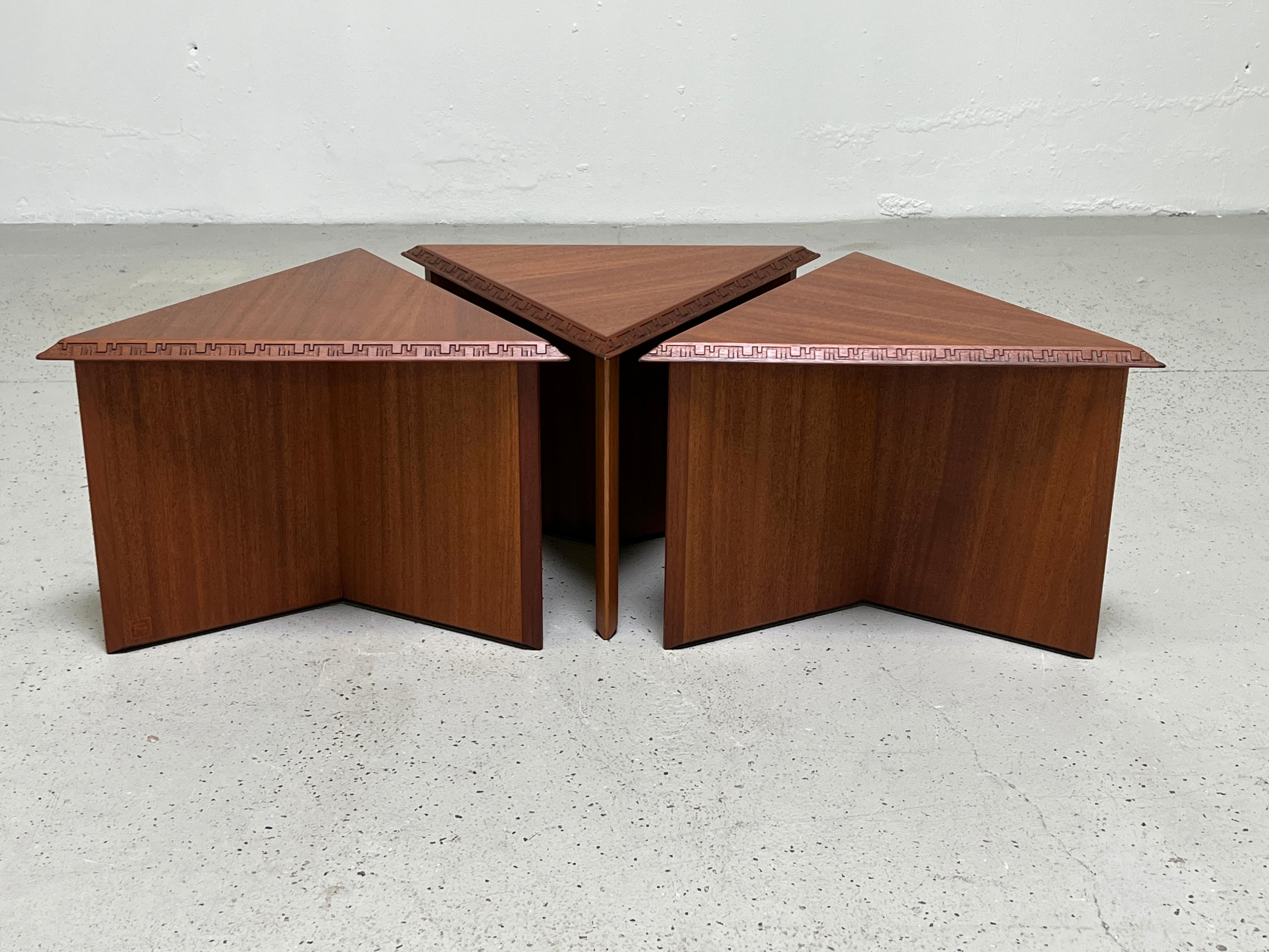 Mid-20th Century Frank Lloyd Wright 452 Side Tables for Henredon