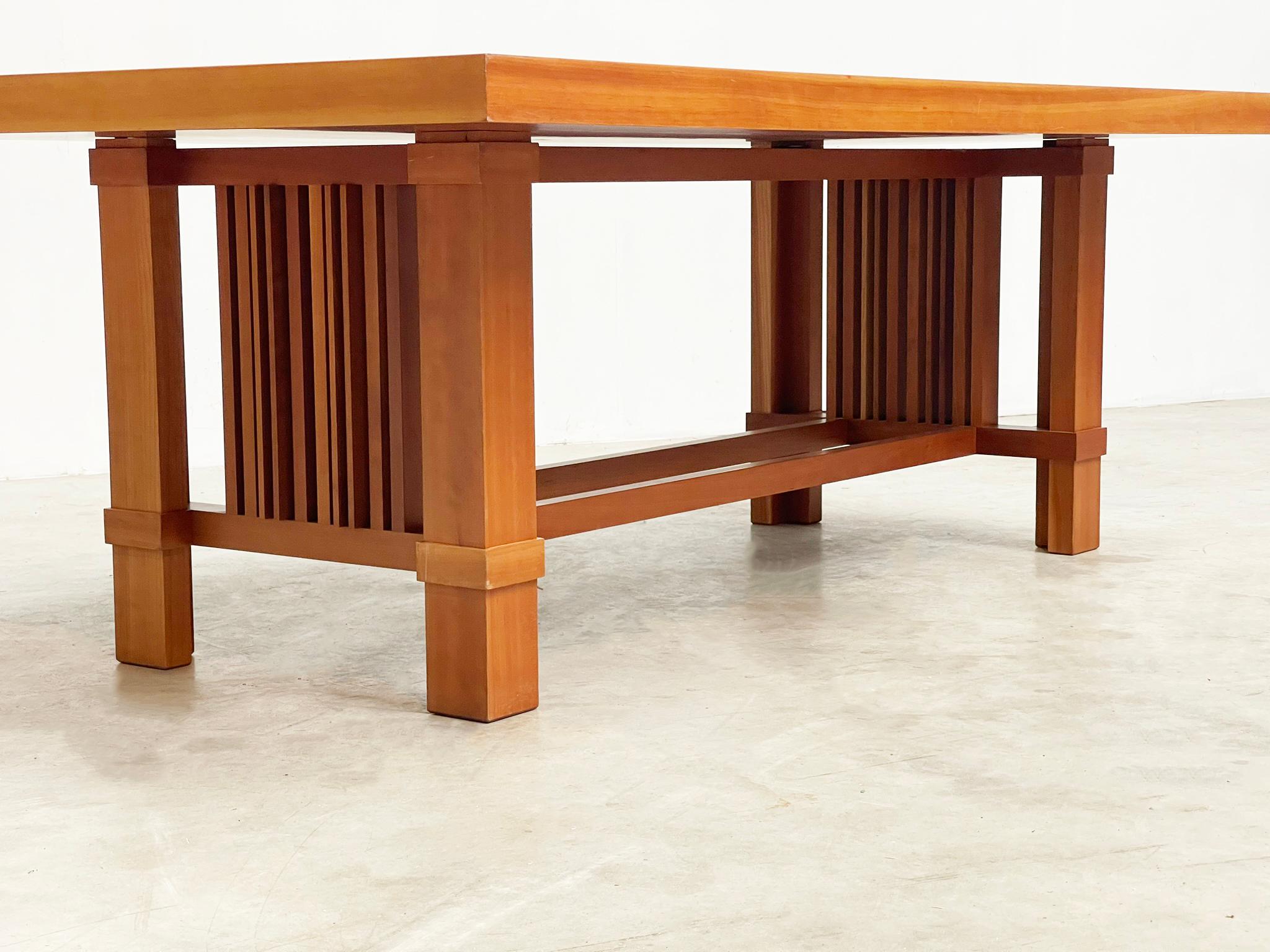 Frank Lloyd Wright “608 Taliesin” Dining Table signed by Cassina, 1986 For Sale 6