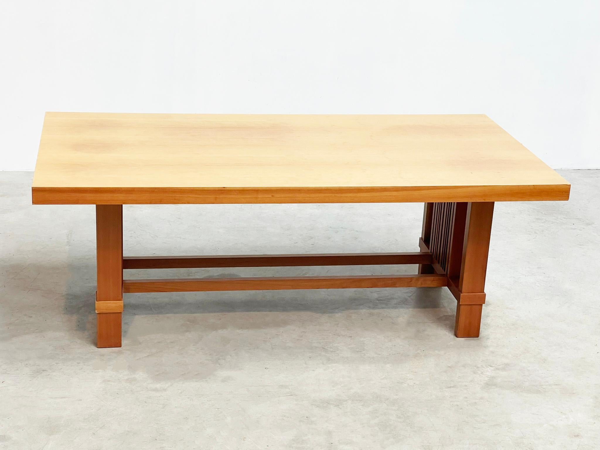 Late 20th Century Frank Lloyd Wright “608 Taliesin” Dining Table signed by Cassina, 1986 For Sale