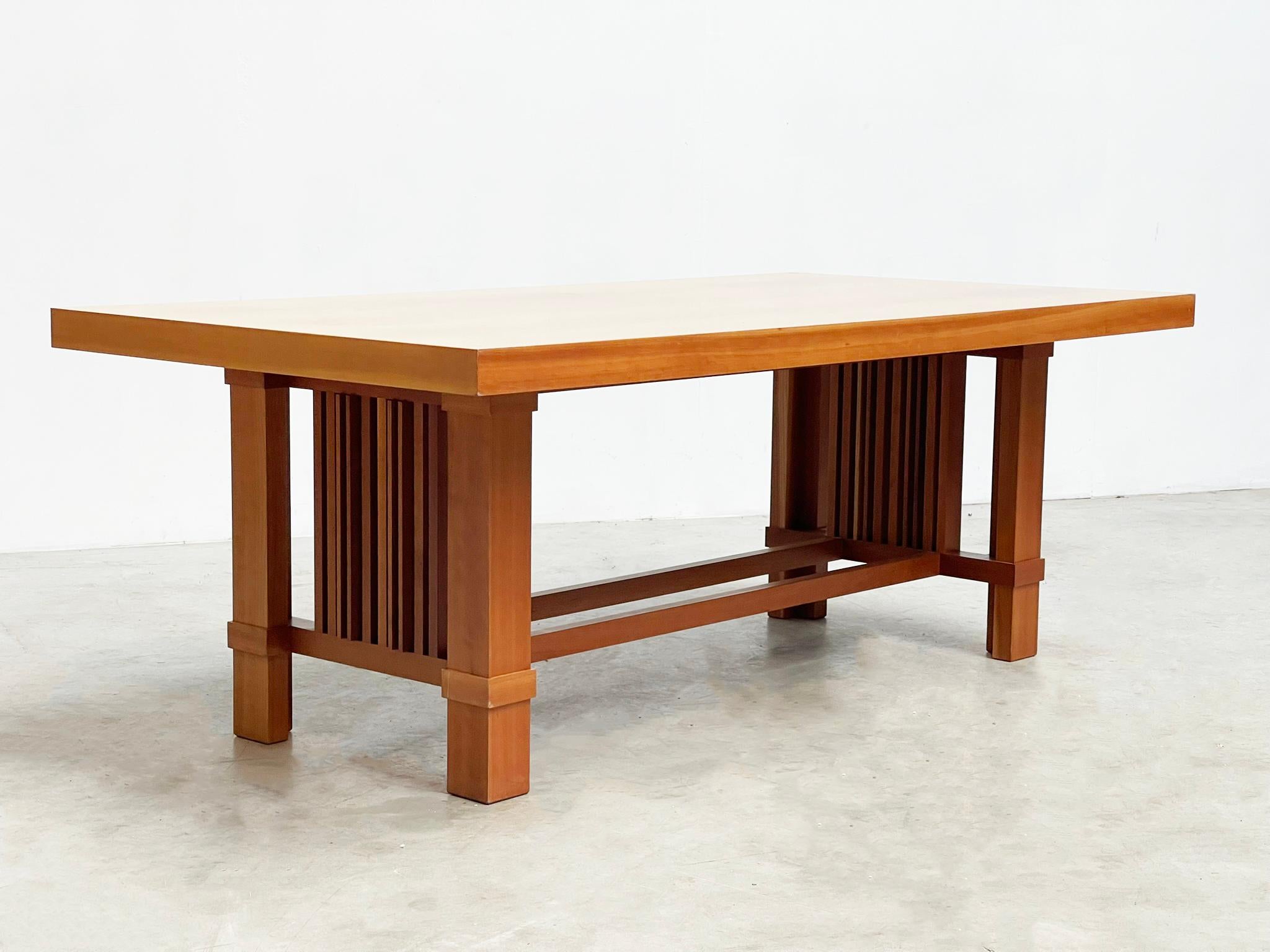 Wood Frank Lloyd Wright “608 Taliesin” Dining Table signed by Cassina, 1986 For Sale