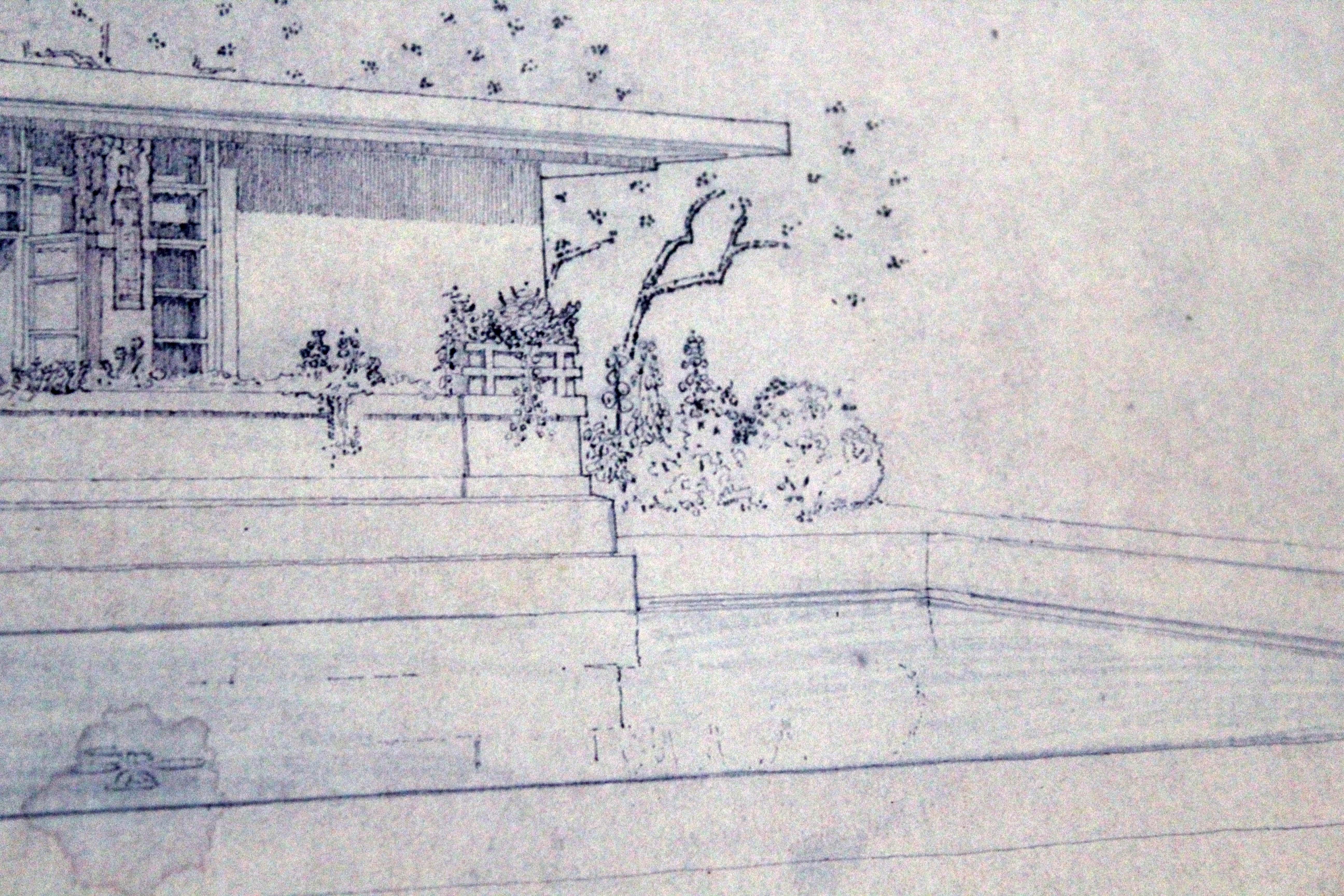 Paper Frank Lloyd Wright Architectural Drawing Richard Bock Studio