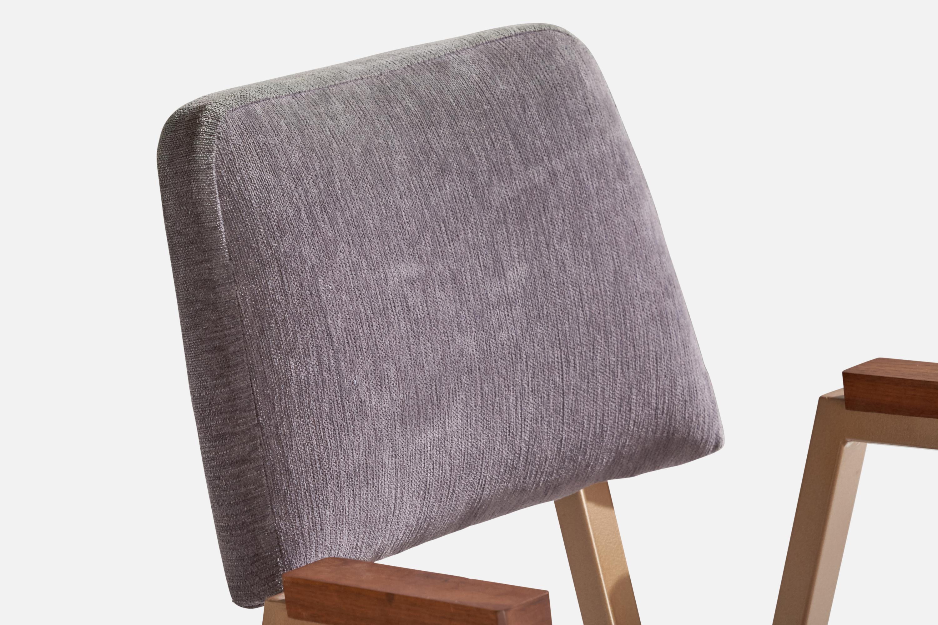Fauteuil Frank Lloyd Wright, métal, bois, tissu, États-Unis, 1955 en vente 3