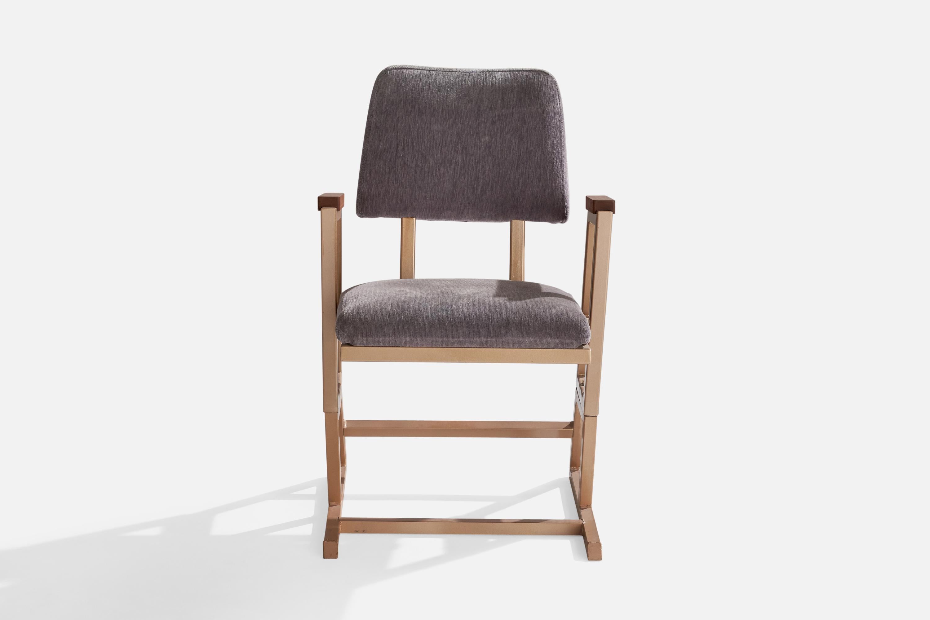 Métal Fauteuil Frank Lloyd Wright, métal, bois, tissu, États-Unis, 1955 en vente