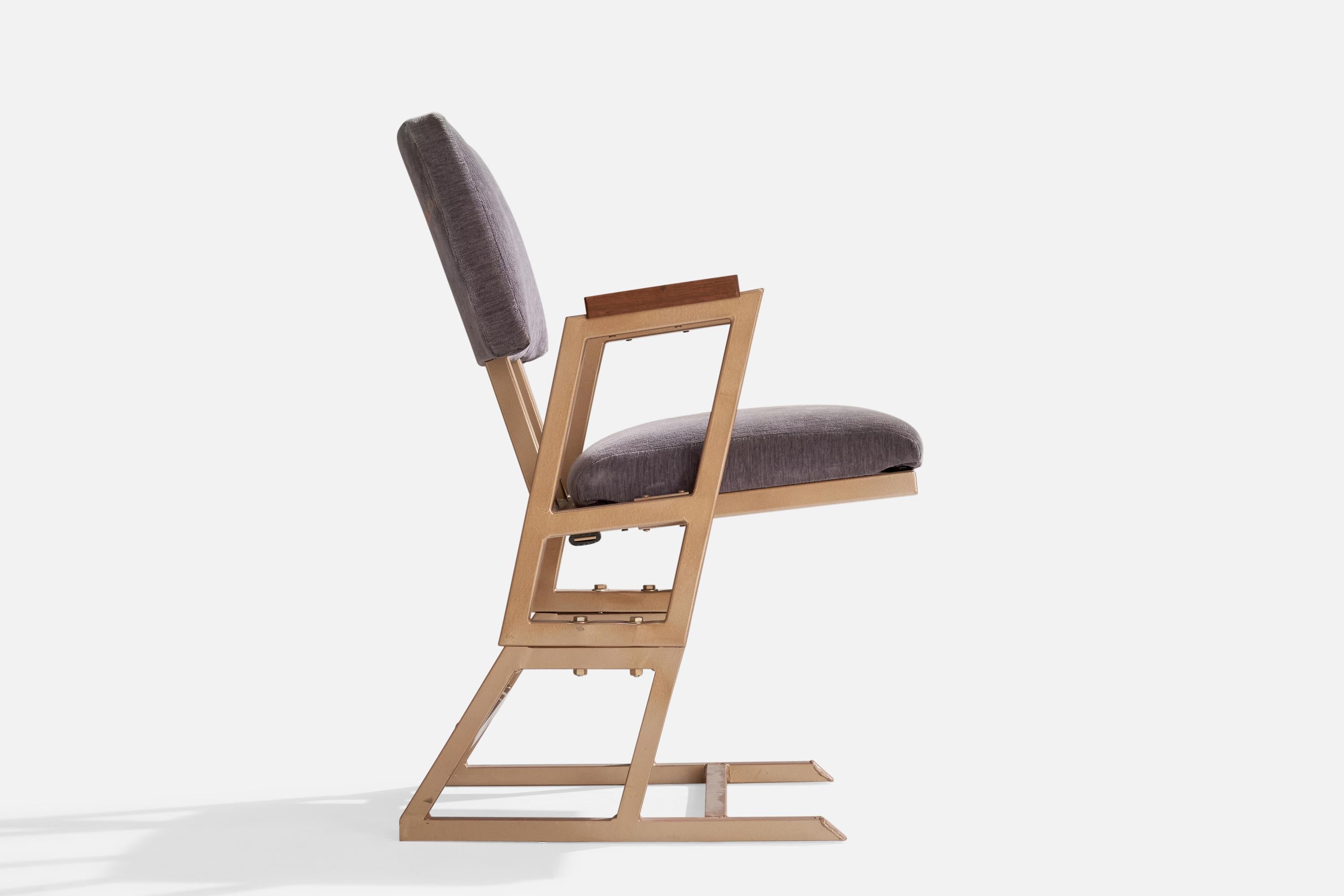 Fauteuil Frank Lloyd Wright, métal, bois, tissu, États-Unis, 1955 en vente 1