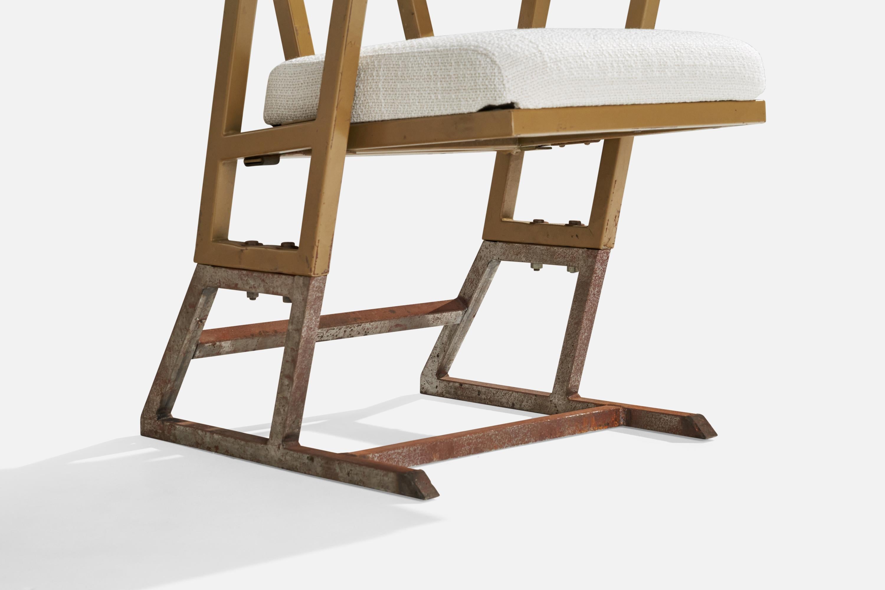 Frank Lloyd Wright, Armchairs, Metal, Wood, Fabric, USA, 1955 For Sale 4