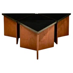 Frank Lloyd Wright, Arnold House Set of Modular Side Tables, Triangular, 1954