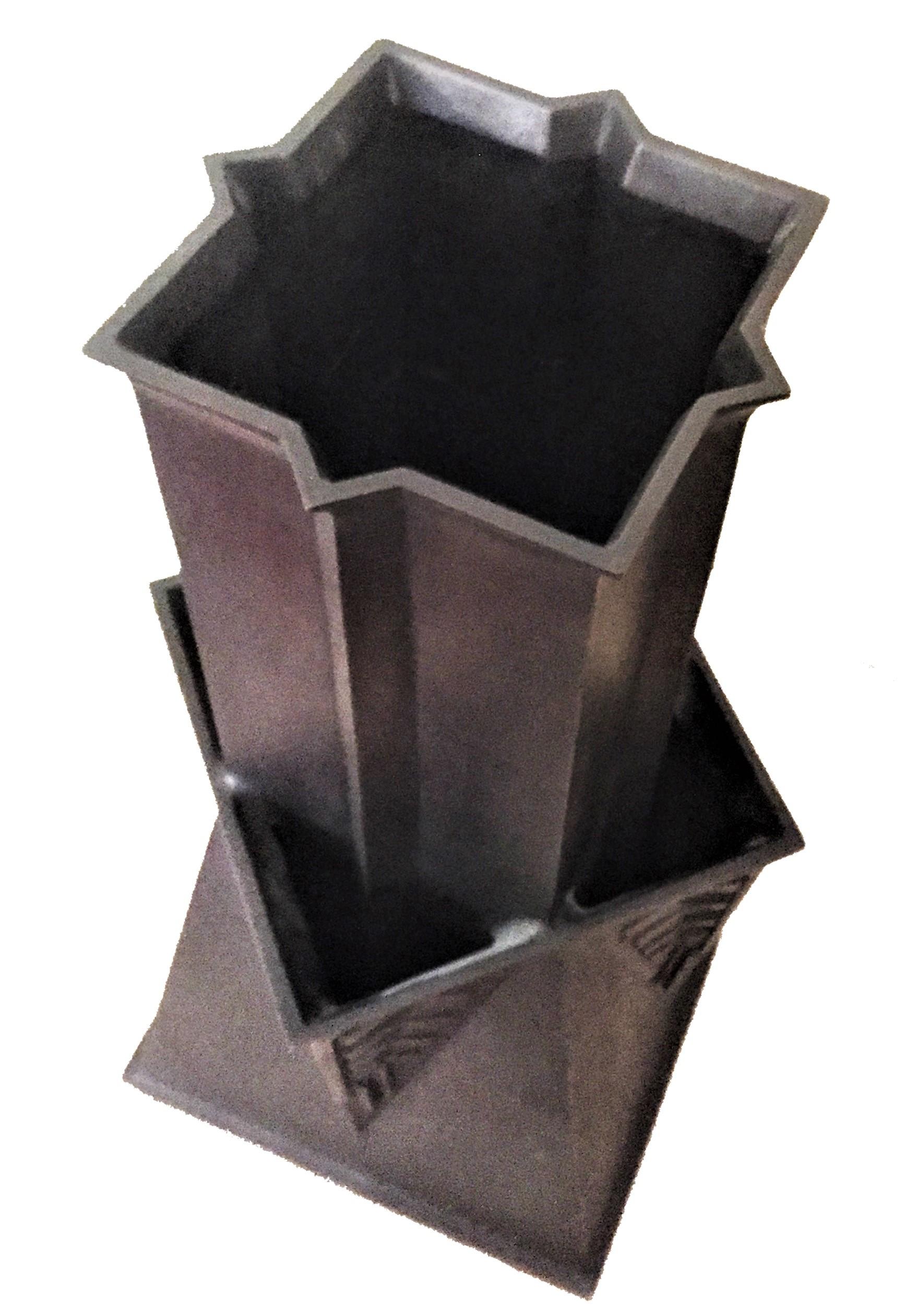 Frank Lloyd Wright Foundation Arts & Crafts patinated bronze pocket vase, limited edition of 29, 1992

An outstanding example of Arts & Crafts era design. A monumental vase with square columnar neck flanked. 

Limited Edition: only 29