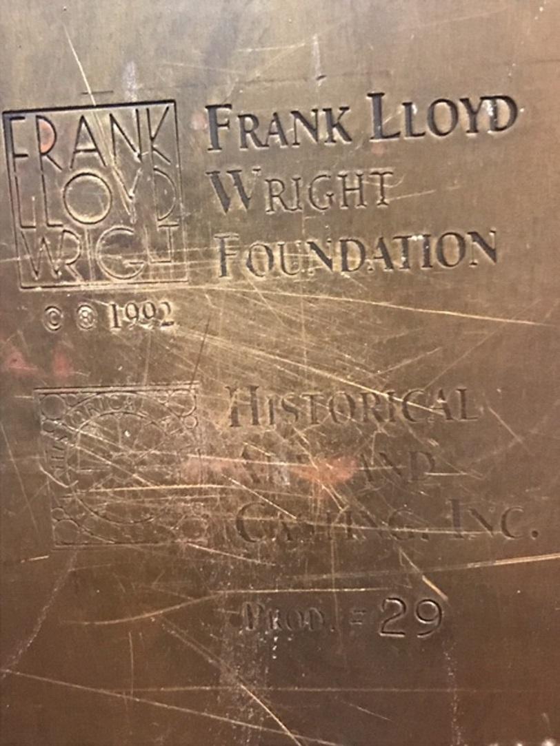 Late 20th Century Frank Lloyd Wright, Arts & Crafts Bronze Pocket Vase, Limited Edition 29, 1992