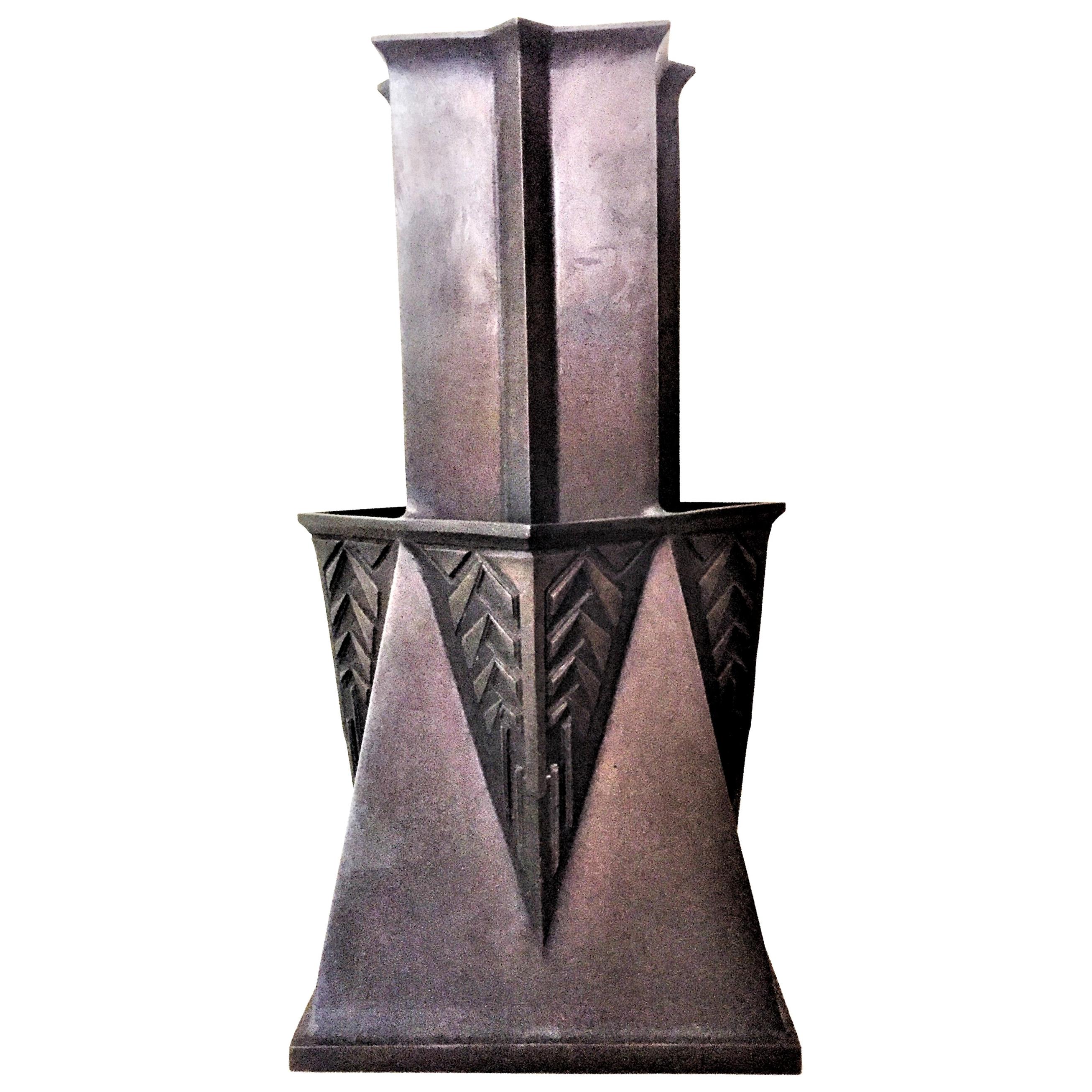 Frank Lloyd Wright, Arts & Crafts Bronze Pocket Vase, Limited Edition 29, 1992