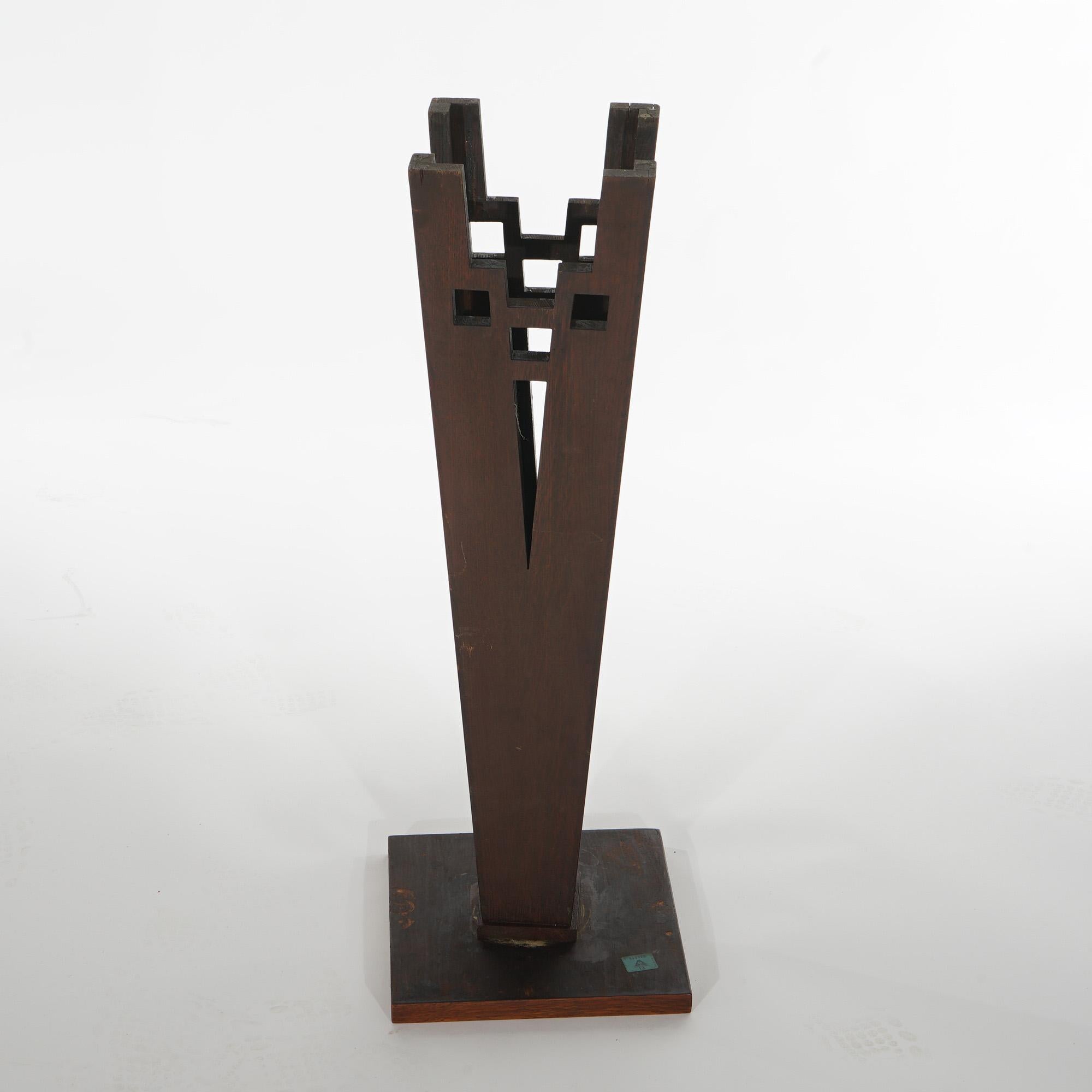 Frank Lloyd Wright Arts & Craft Ausschnitt Flared OAK Plant Stand C1910 im Angebot 3