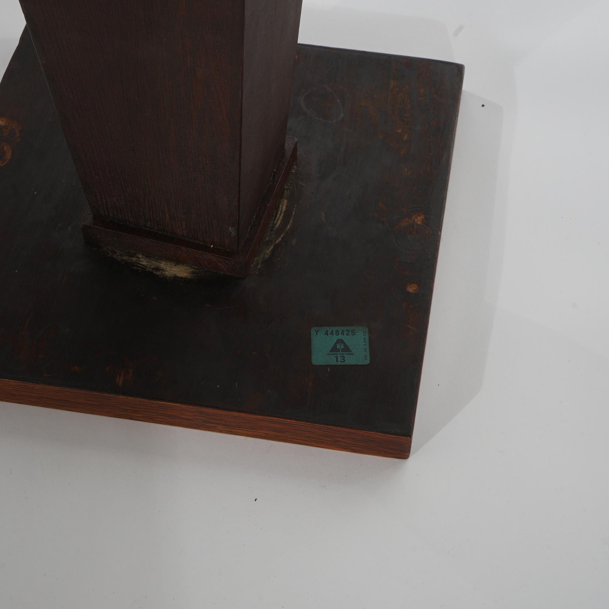 Frank Lloyd Wright Arts & Craft Ausschnitt Flared OAK Plant Stand C1910 im Angebot 4
