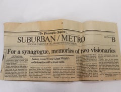 Autografi e cimeli di Frank Lloyd Wright - Beth Sholom