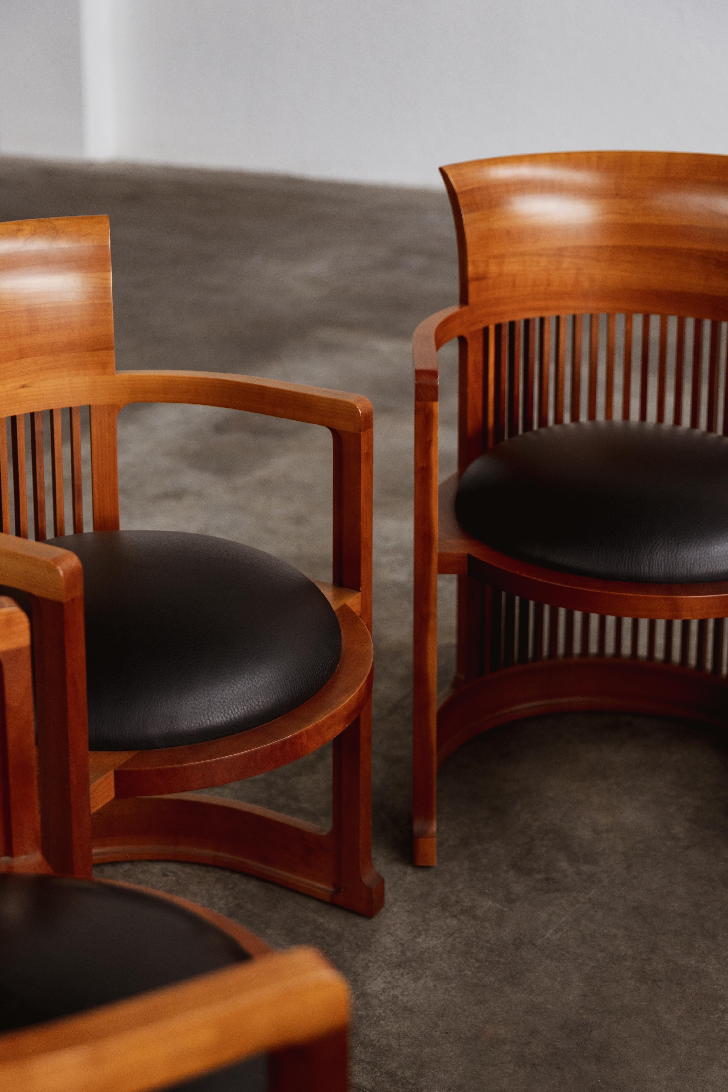 Chaises Barrel de Frank Lloyd Wright pour Cassina, 1937, ensemble de 4 pièces en vente 6