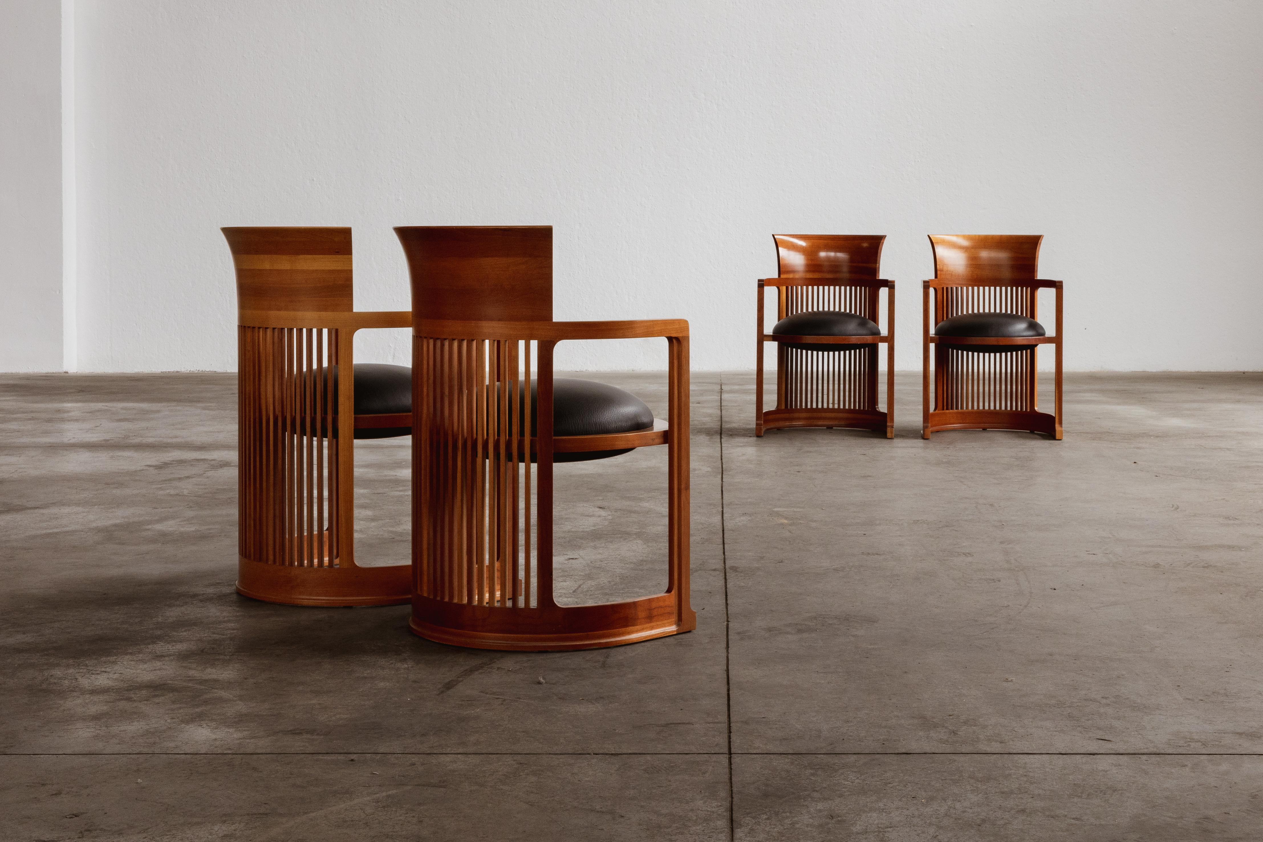 Chaises Barrel de Frank Lloyd Wright pour Cassina, 1937, ensemble de 4 pièces en vente 9