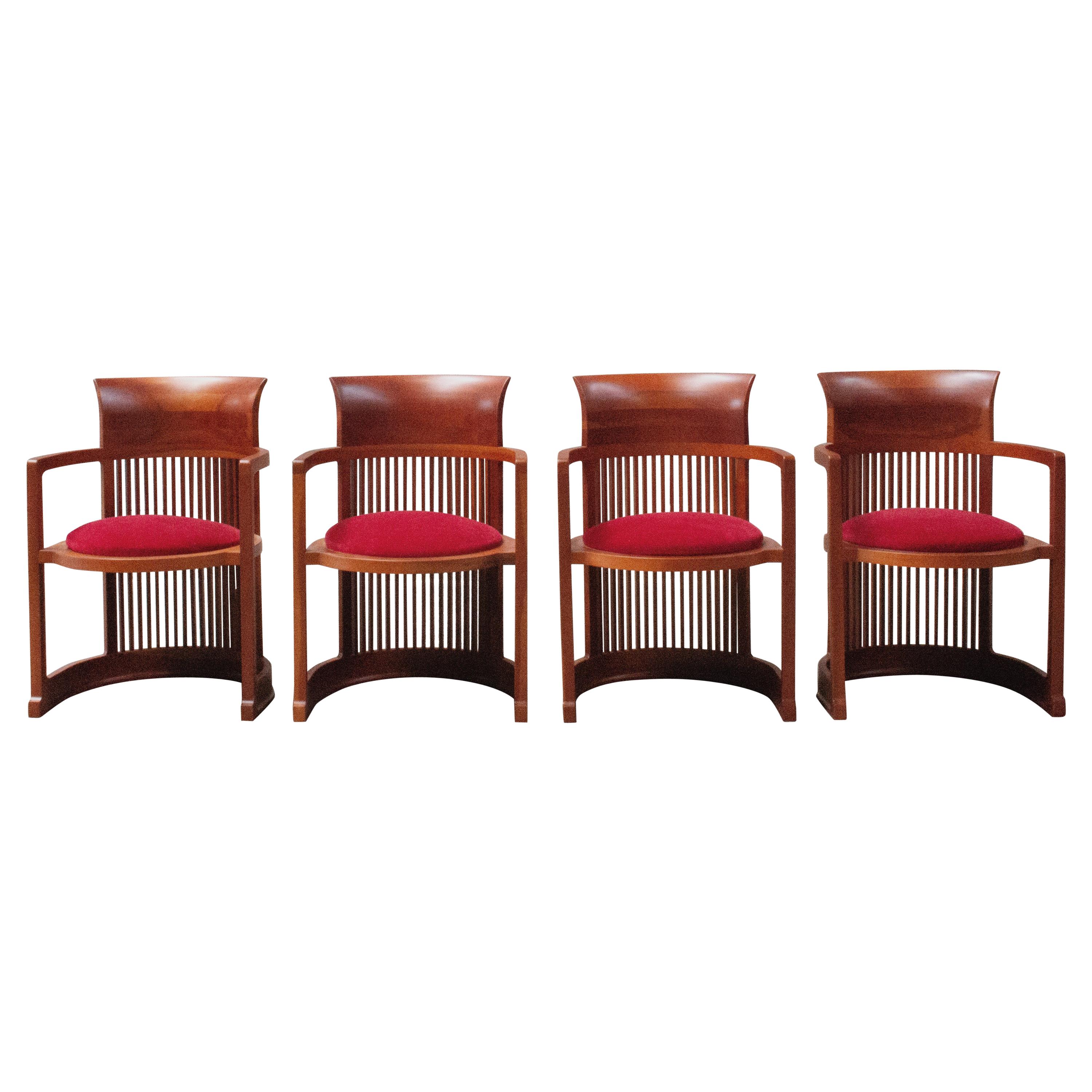 Frank Lloyd Wright "Barrel" Chairs for Cassina, 1937, Set of 4