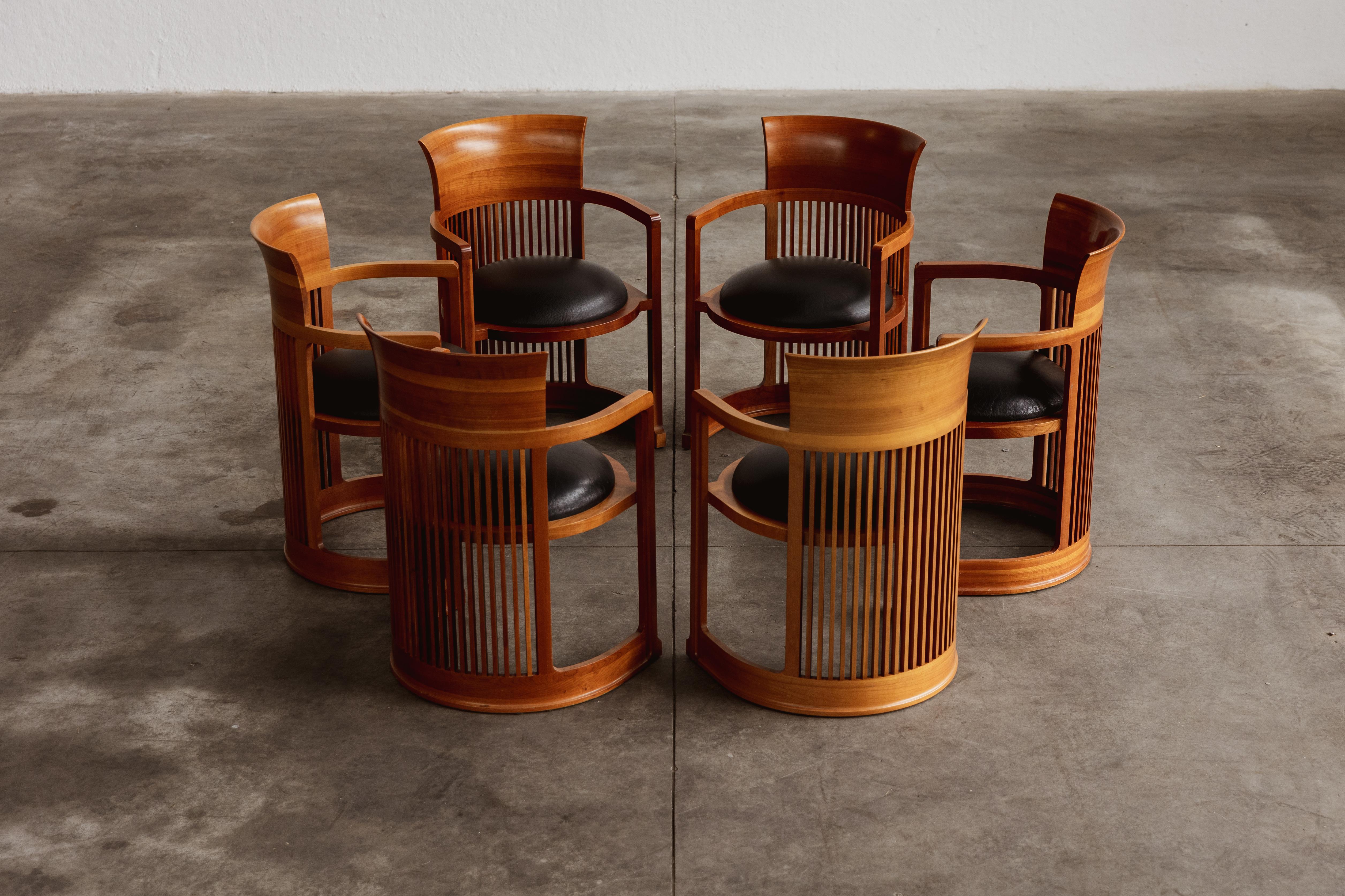 Frank Lloyd Wright "Barrel" Chairs for Cassina, 1937, Set of 6