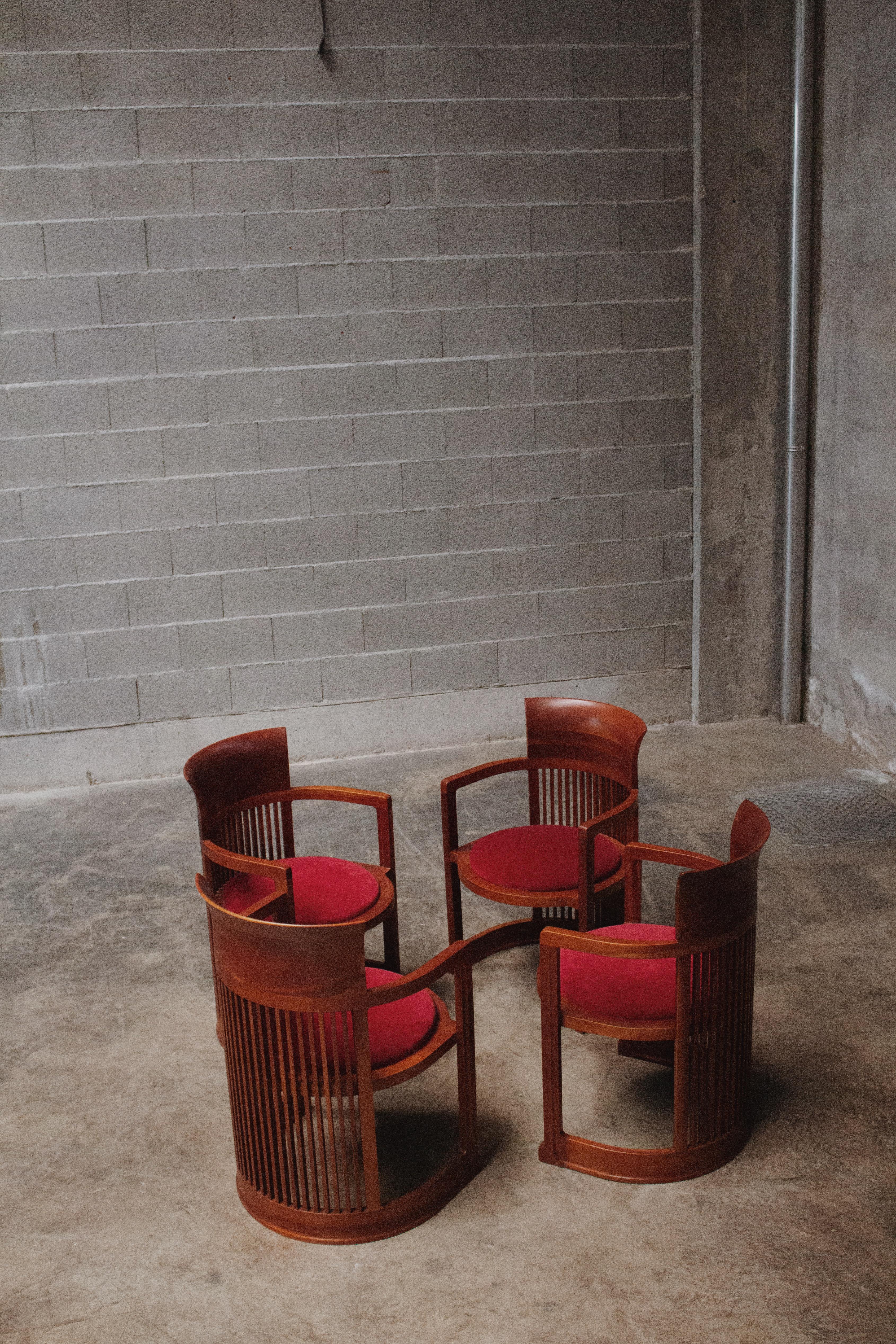 Chaises Barrel de Frank Lloyd Wright pour Cassina, 1937, ensemble de 8 pièces en vente 5