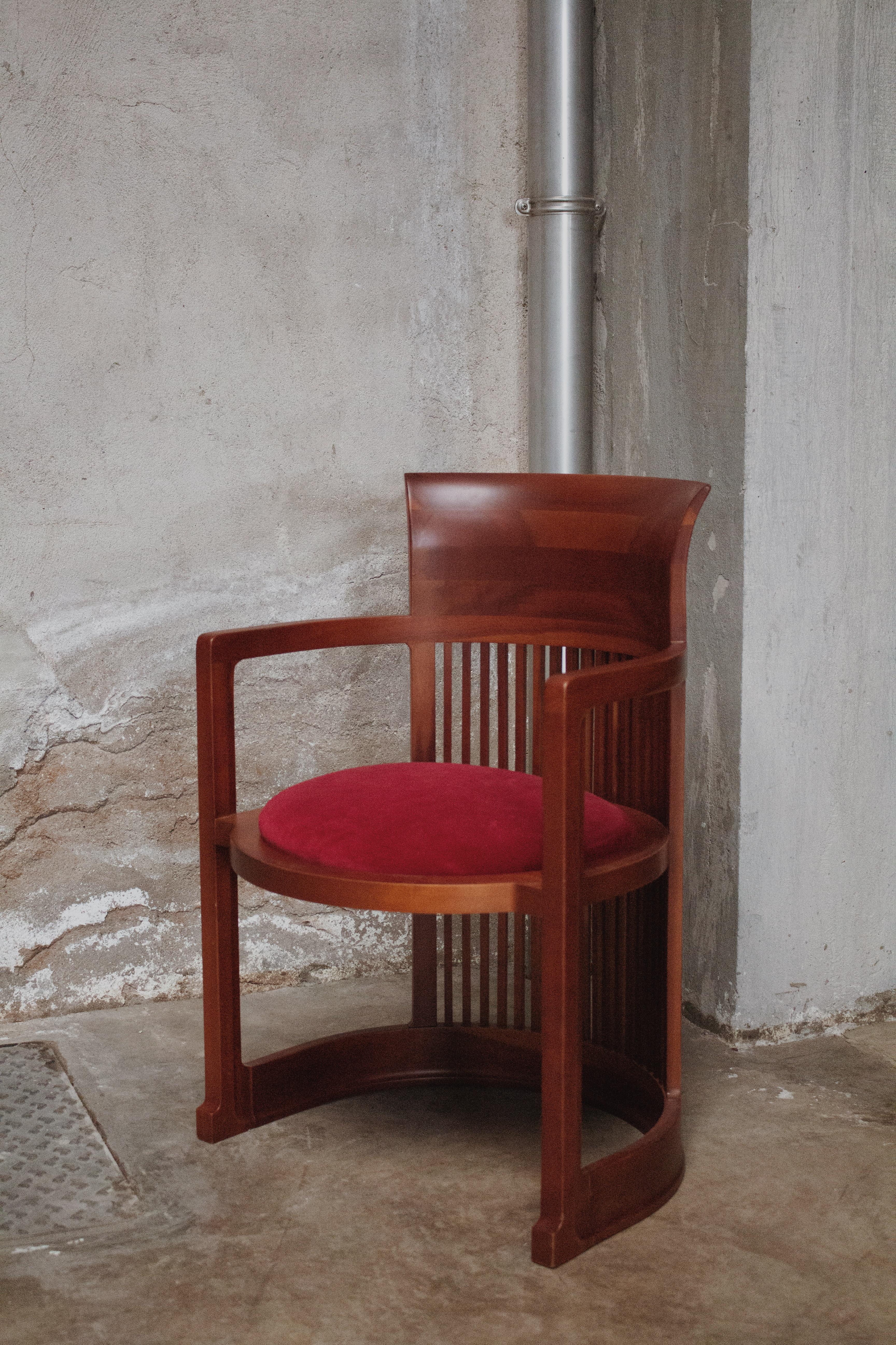 Chaises Barrel de Frank Lloyd Wright pour Cassina, 1937, ensemble de 8 pièces en vente 6