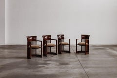 Frank Lloyd Wright "Barrel" Chairs for Cassina, Beige Velvet, 1937, Set of 4