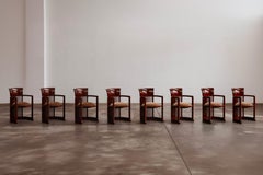 Sedie "Barrel" di Frank Lloyd Wright per Cassina, velluto beige, 1937, set di 8 pezzi