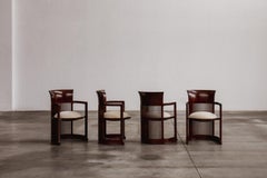Frank Lloyd Wright "Barrel" Chairs for Cassina, Butter Velvet, 1937, Set of 4