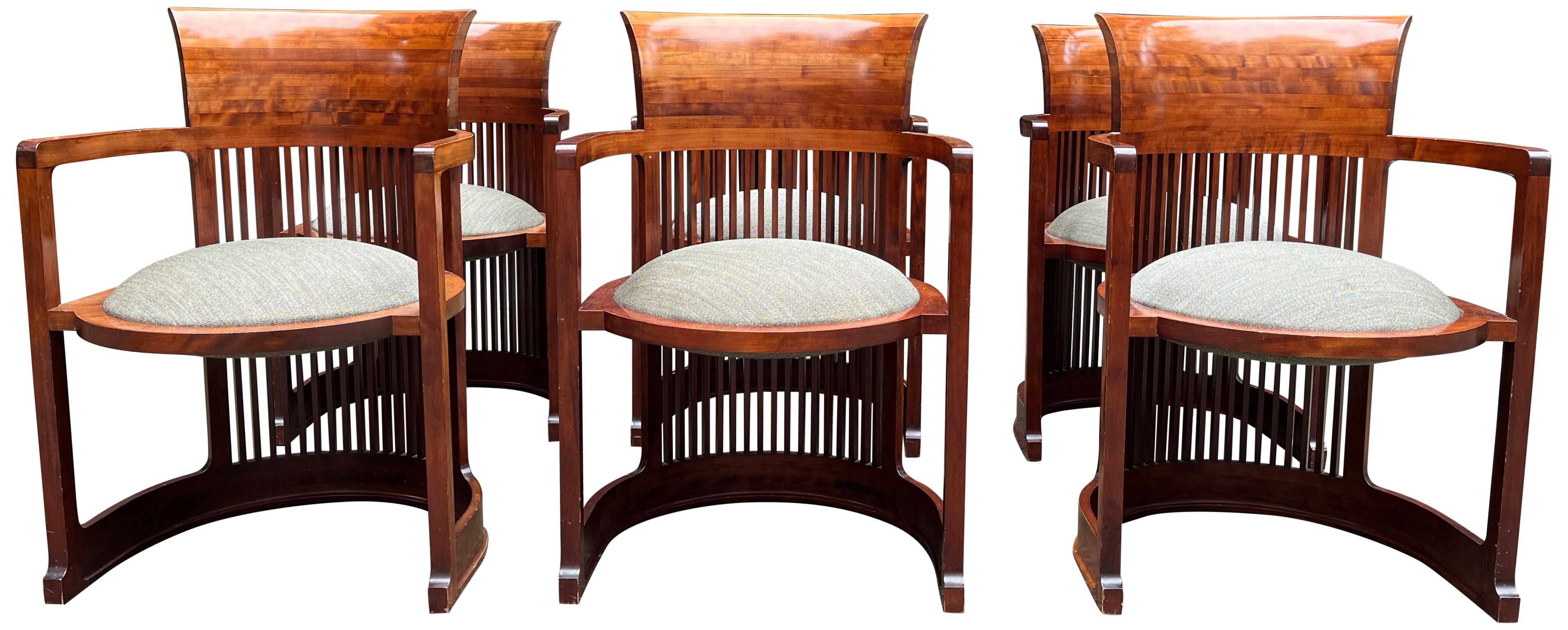 American Frank Lloyd Wright Barrel Chairs for Cassina