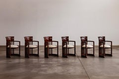 Frank Lloyd Wright "Barrel" Chairs for Cassina, Ivory Velvet, 1937, Set of 6