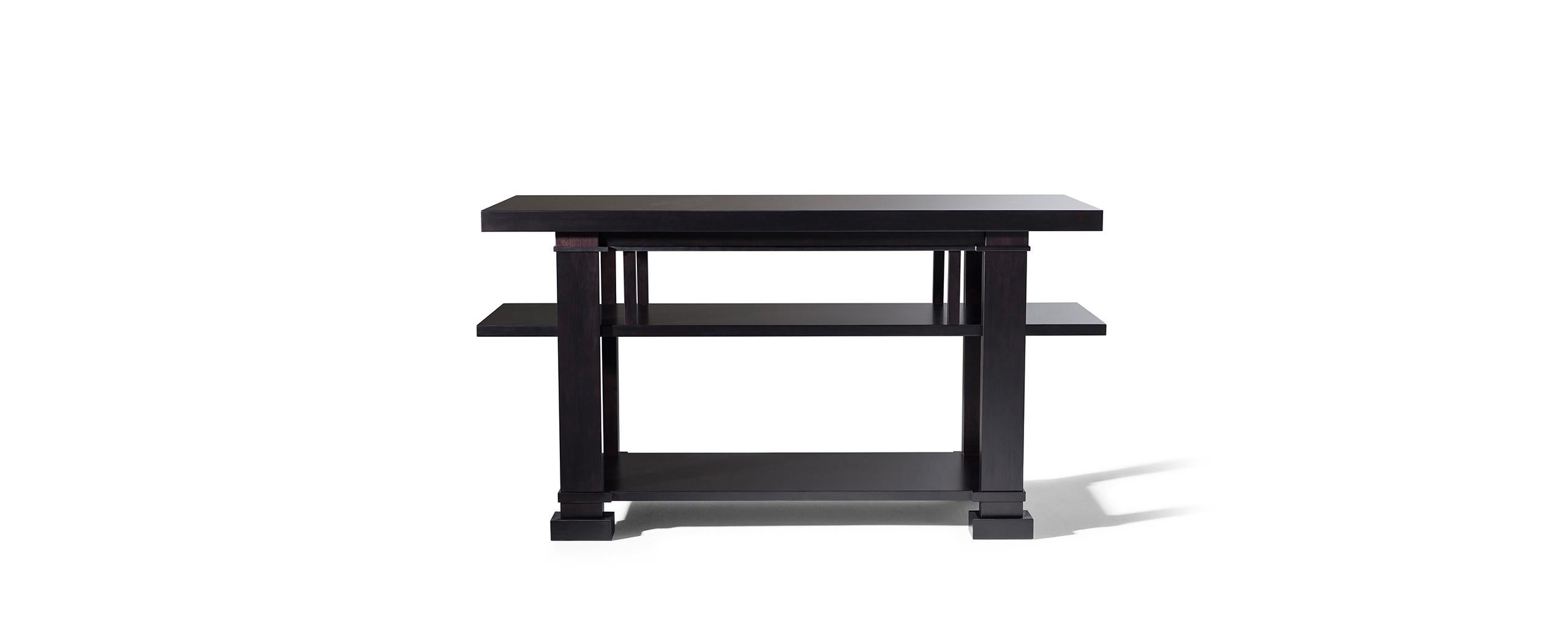 Table designed by Frank Lloyd Wright in 1907, relaunched in 1992.
Manufactured by Cassina in Italy.

This table was originally conceived as a sideboard for the dining room of Boynton Hall in Rochester, New York, which Frank Lloyd Wright designed in