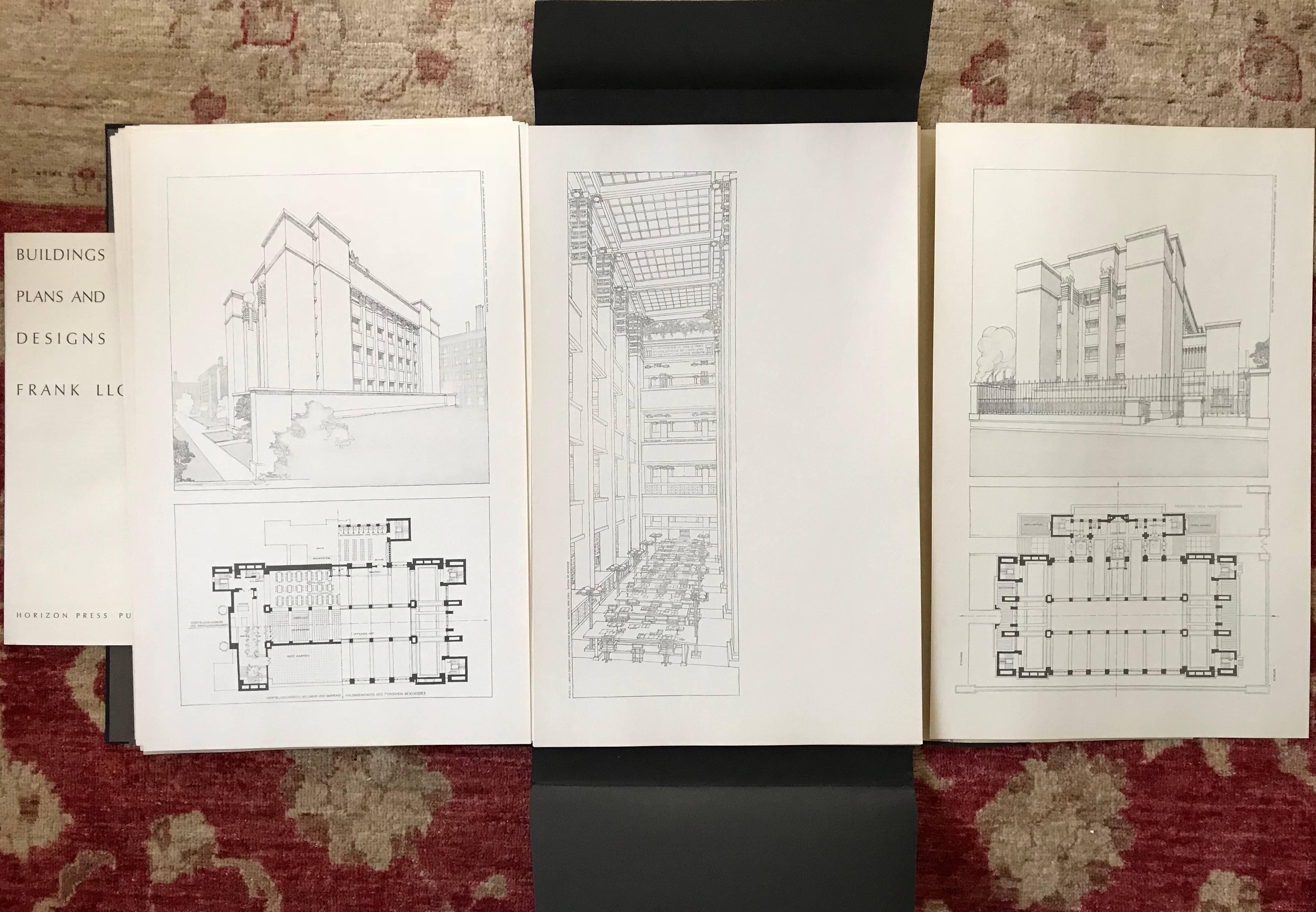 Plated Frank Lloyd Wright Buildings Plans and Designs Large 100 Plate Lithographs