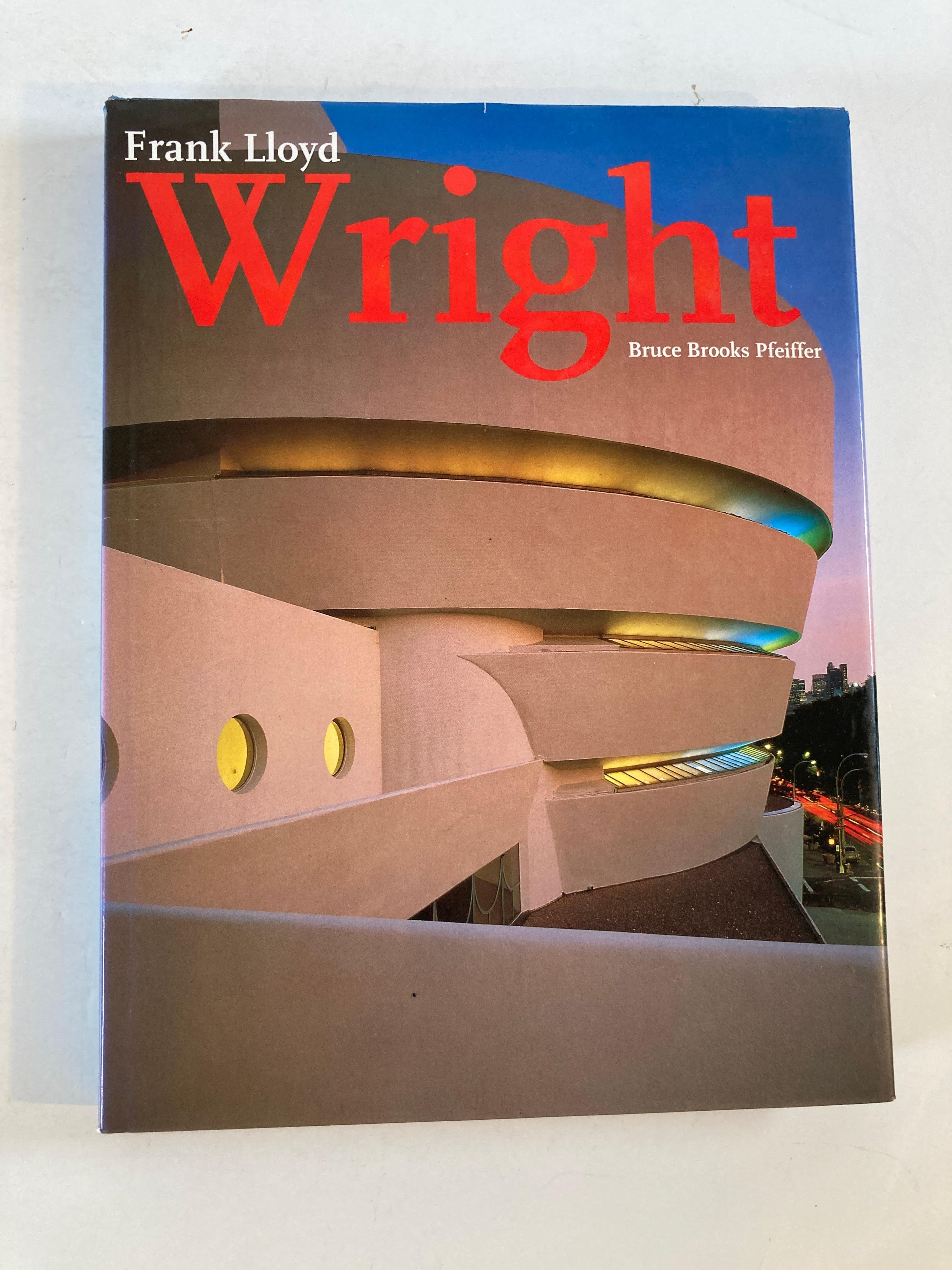 Frank Lloyd Wright by Bruce-brooks-pfeiffer. Hardcover book.
Published by Barnes Noble Books (1994).
A building by Frank Lloyd Wright (1867-1959) is at once unmistakably individual, and evocative of an entire era. Notable for their exceptional