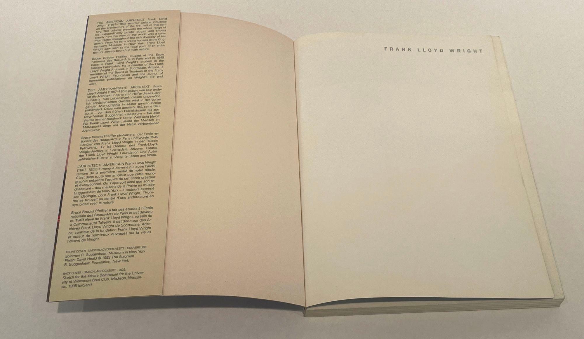 Frank Lloyd Wright par Peter Gossel et Gabriele Leuthauser Taschen 1994 Bon état - En vente à North Hollywood, CA