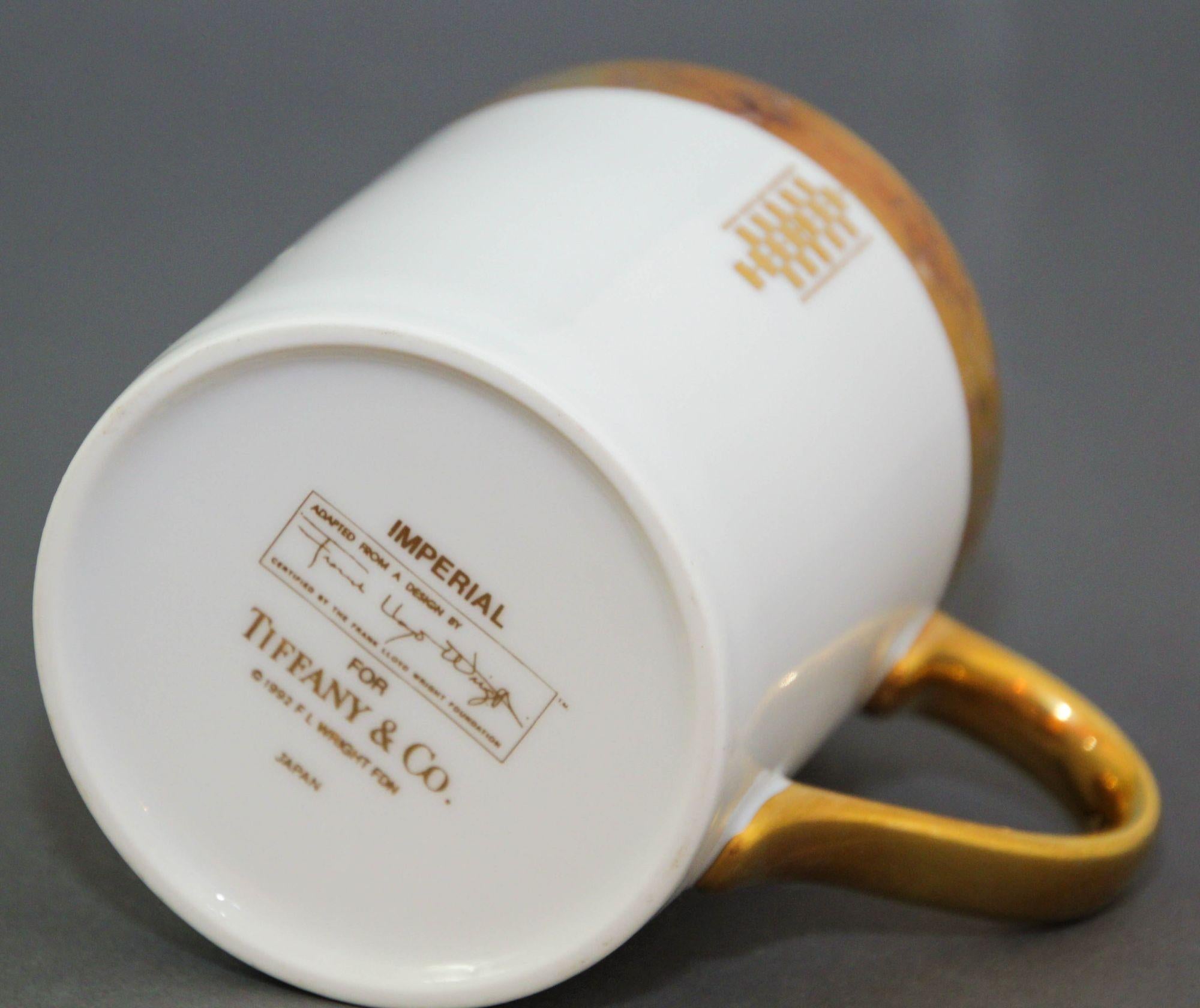 Japanese Frank Lloyd Wright by TIFFANY & CO Imperial Porcelain Coffee or Tea Mug