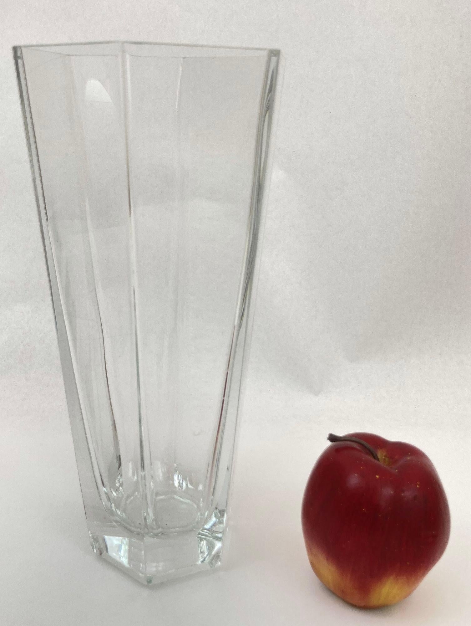 Frank Lloyd Wright by TIFFANY Crystal Clear Vase 1986 with Box 4