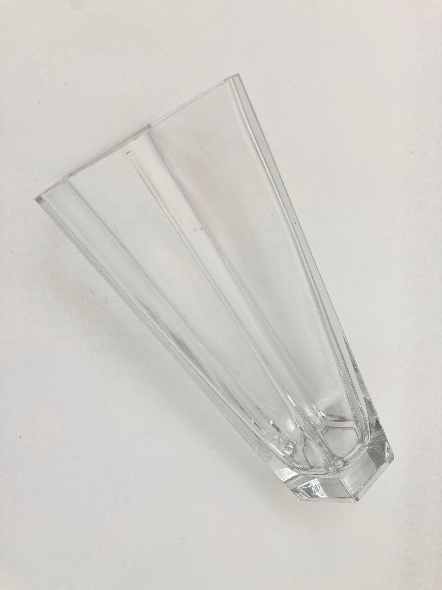Frank Lloyd Wright by TIFFANY Crystal Clear Vase 1986 with Box 2