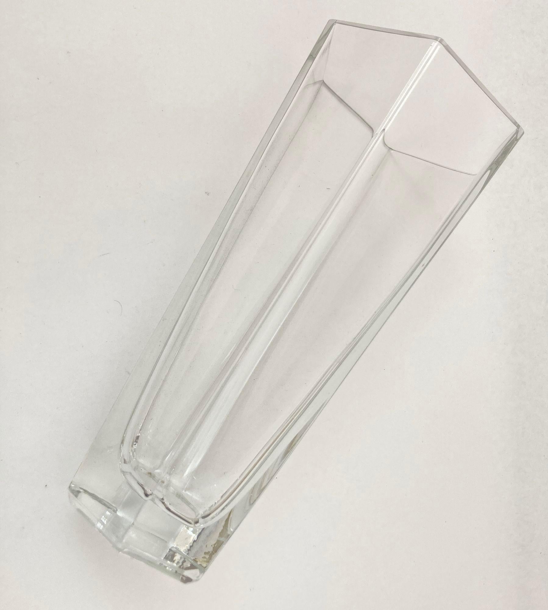 Frank Lloyd Wright by TIFFANY Crystal Clear Vase 1986 with Box 3