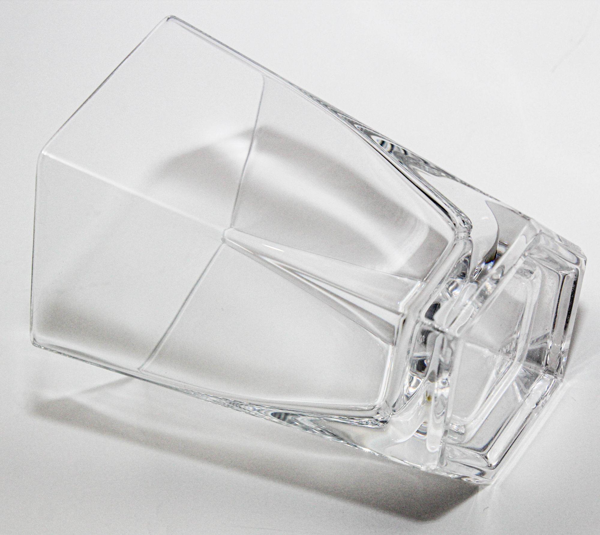 Frank Lloyd Wright by TIFFANY Crystal Old Fashioned Glasses Barware set of 4 For Sale 9