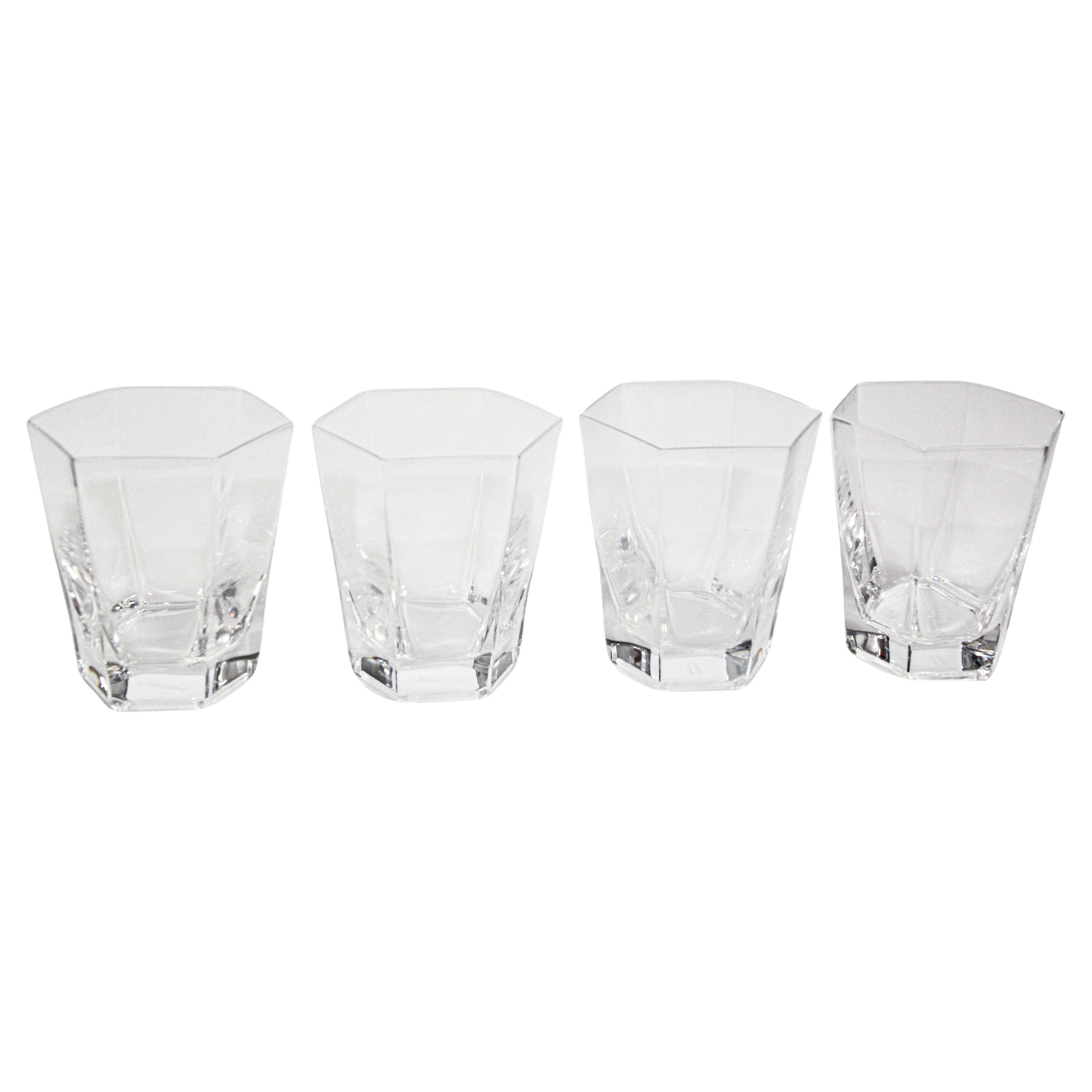 Frank Lloyd Wright by TIFFANY Crystal Old Fashioned Glasses Barware set of 4 For Sale