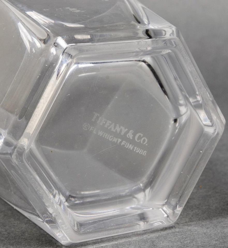 Frank Lloyd Wright by TIFFANY Crystal Tumbler Highball Glasses Barware Set of 8 For Sale 3
