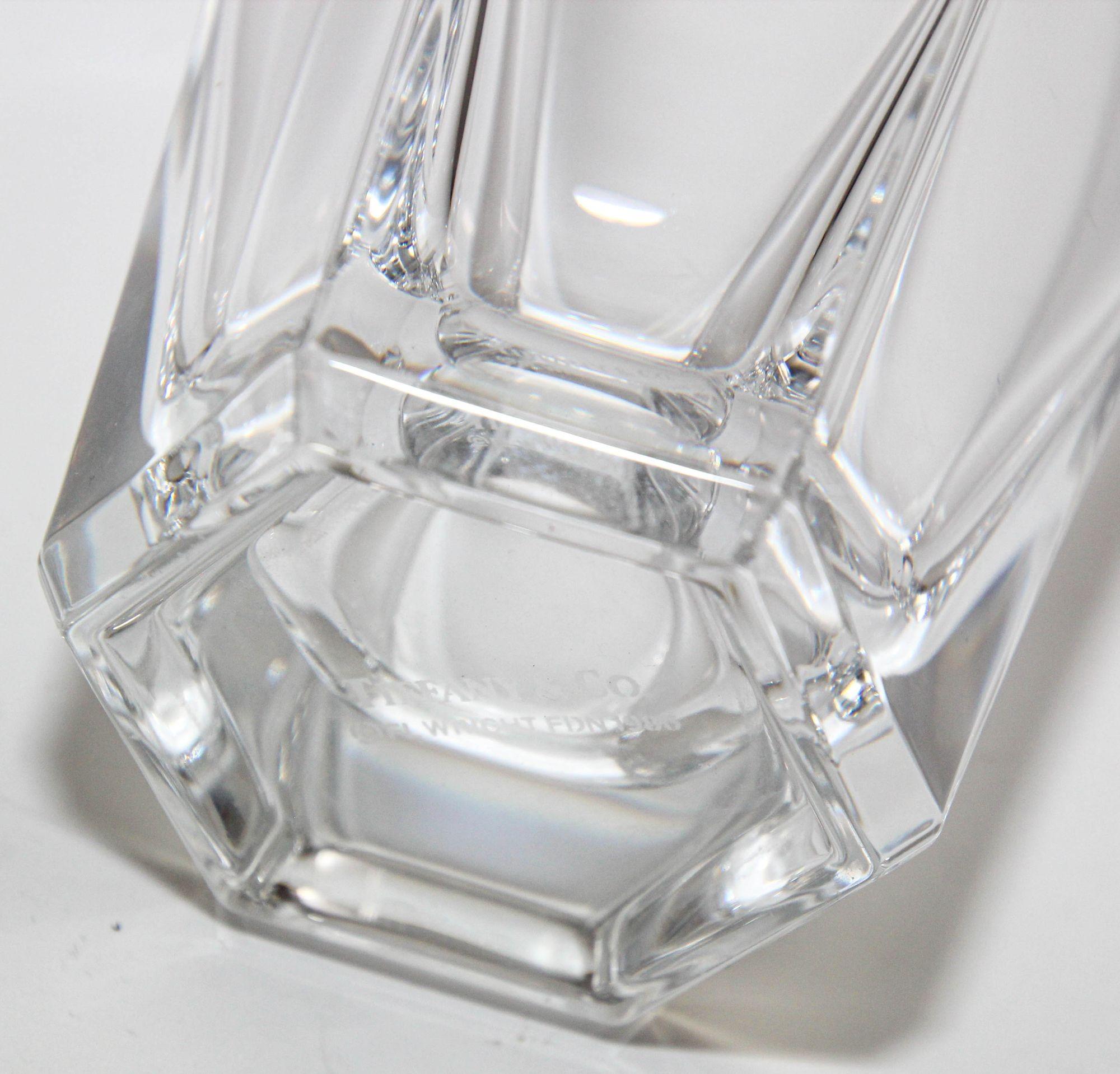 Frank Lloyd Wright by TIFFANY Crystal Tumbler Highball Glasses Barware Set of 8 For Sale 4