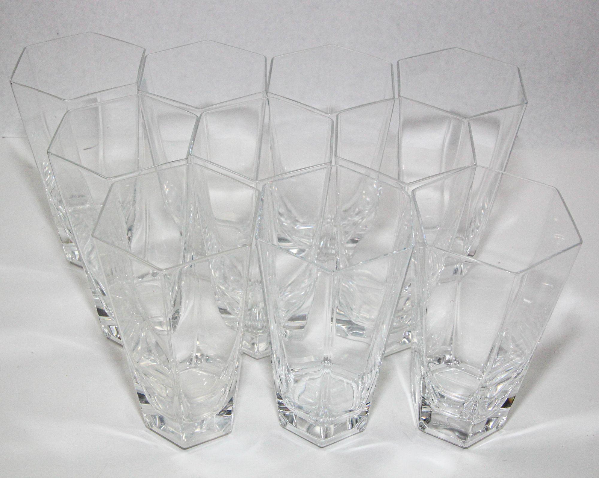 Frank Lloyd Wright by TIFFANY Crystal Tumbler Highball Glasses Barware Set of 8 For Sale 6