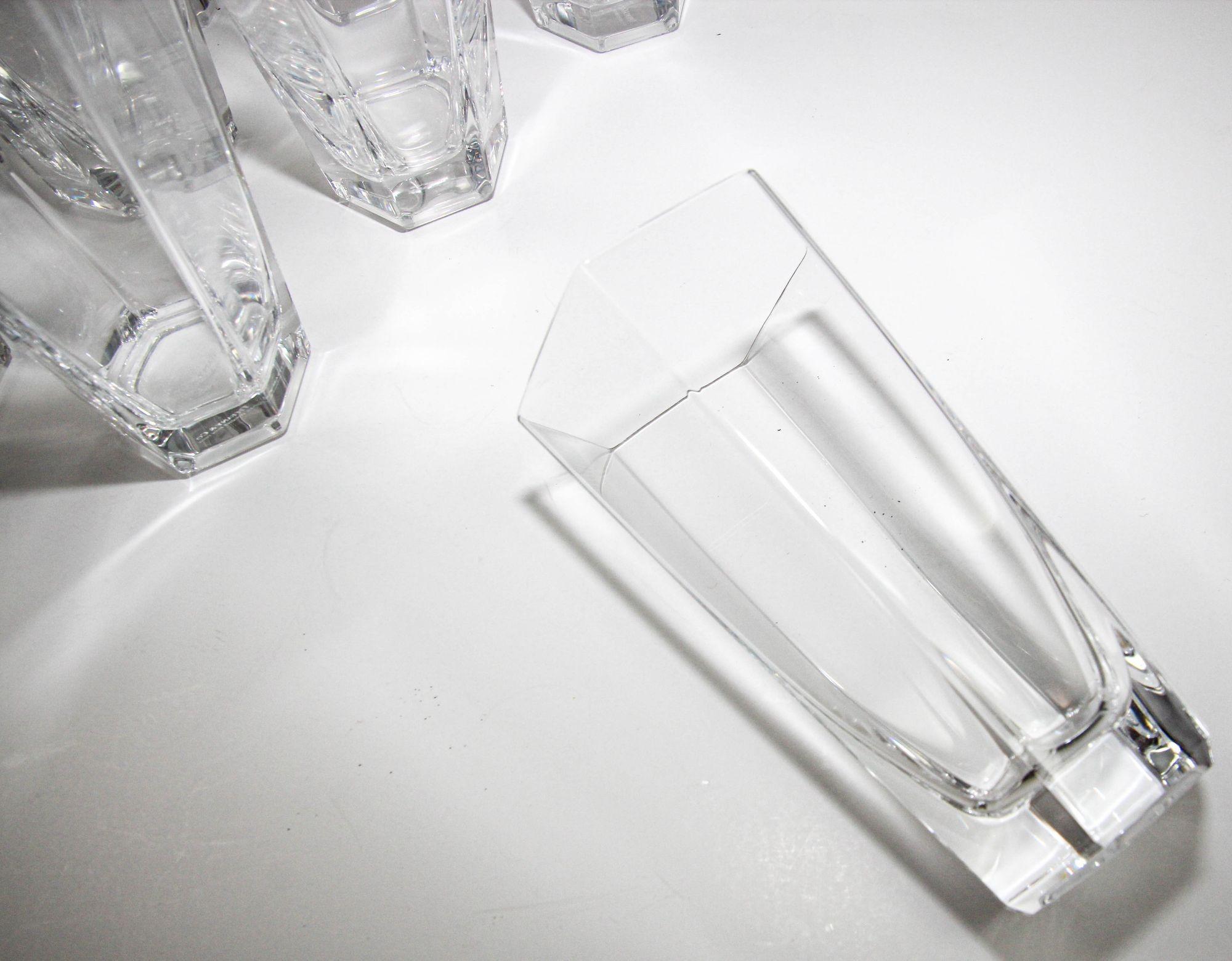 20th Century Frank Lloyd Wright by TIFFANY Crystal Tumbler Highball Glasses Barware Set of 8 For Sale