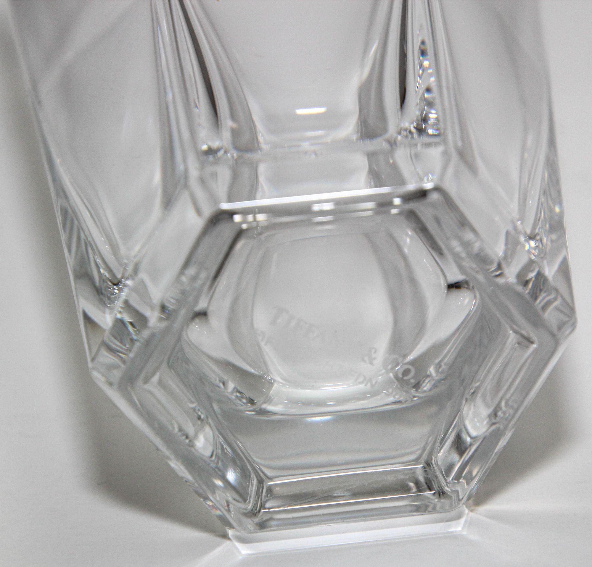 Frank Lloyd Wright by TIFFANY Crystal Tumbler Highball Glasses Barware Set of 8 For Sale 2