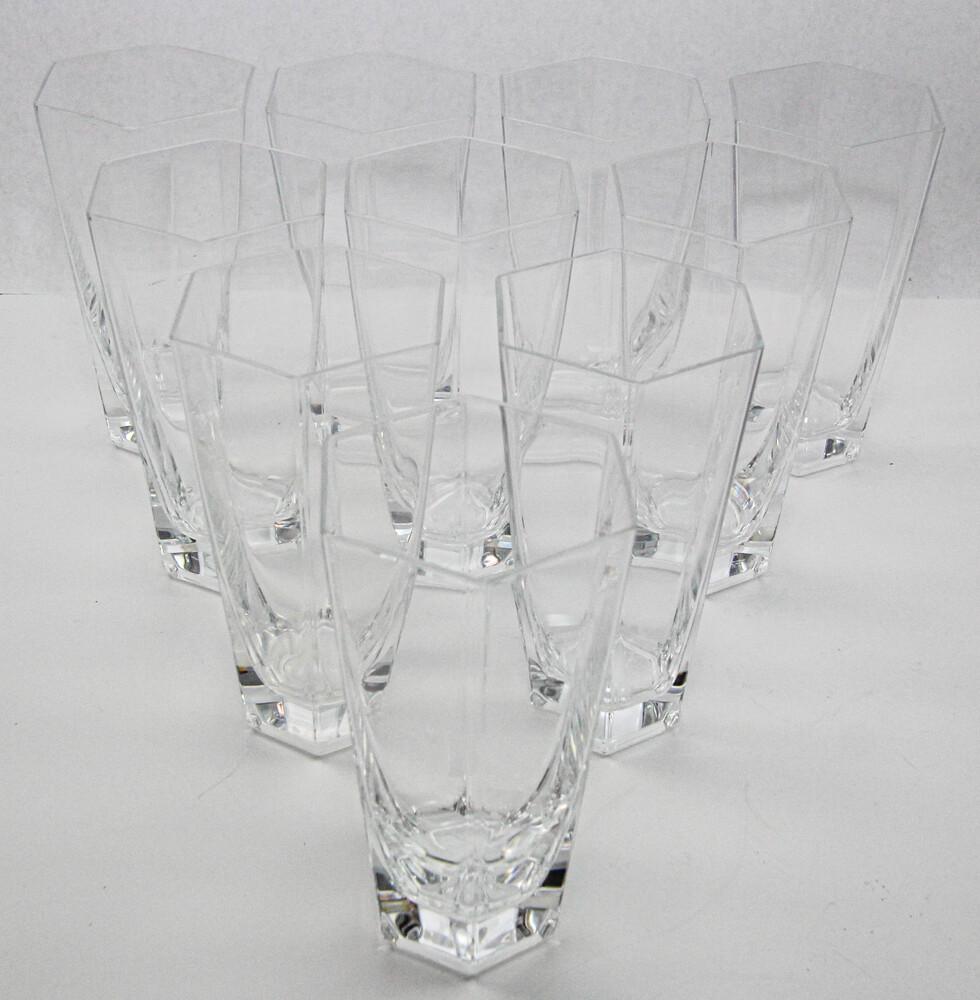 Art Deco Frank Lloyd Wright by TIFFANY Crystal Tumbler Highball Glasses Barware Set of 8 For Sale
