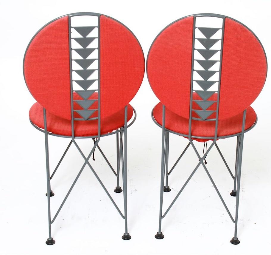 Frank Lloyd Wright Cassina Midway Steel Dining Set for 6 1914 / 1986 Red & Gray 1